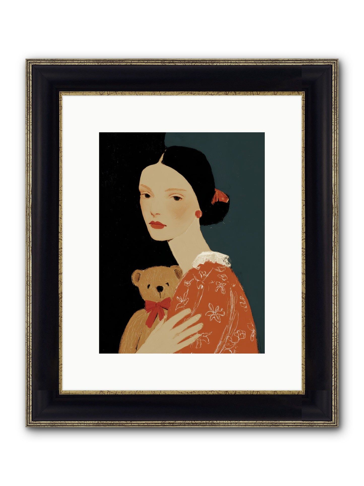 Echoes In The Hallway Framed Print - Black & Gold 9x12