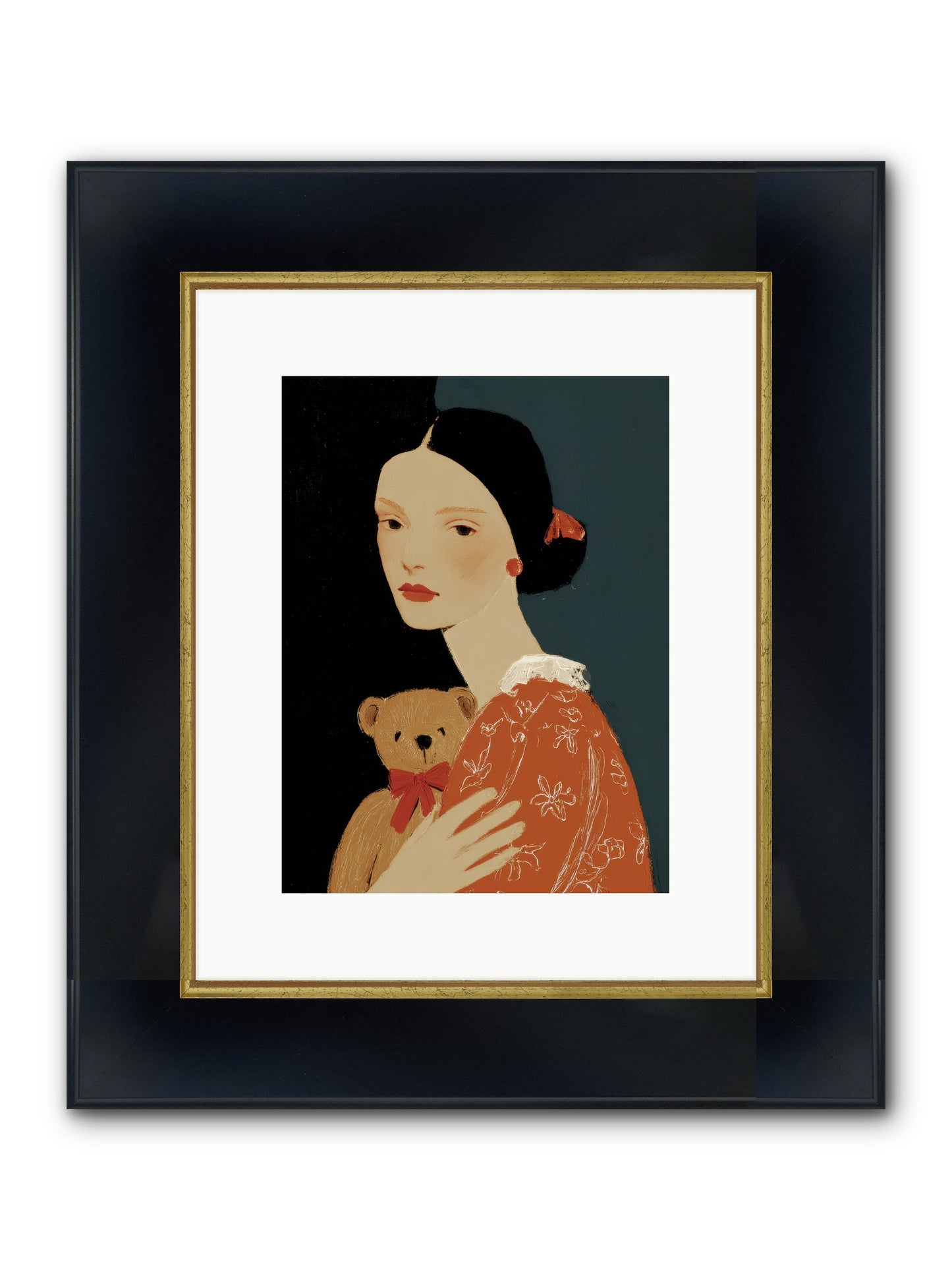 Echoes In The Hallway Framed Print - Wide Black w/Gold 9x12