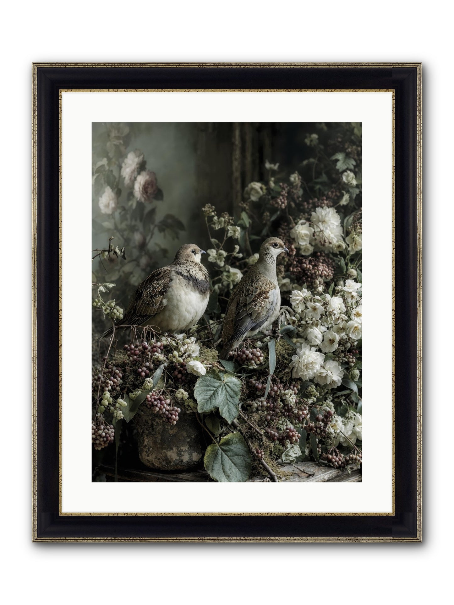 Edelweiss Framed Print - Black & Gold 18x24