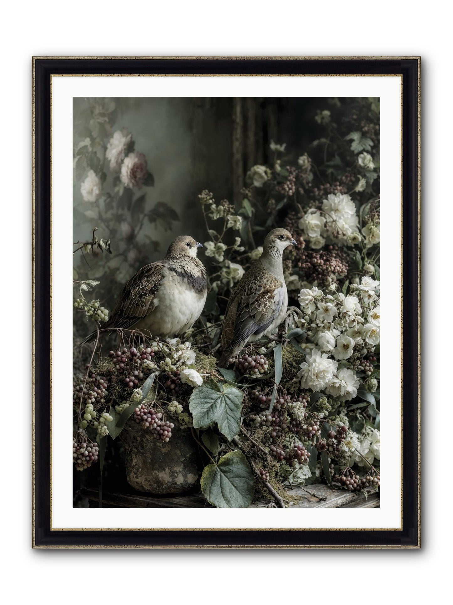 Edelweiss Framed Print - Black & Gold 30x40