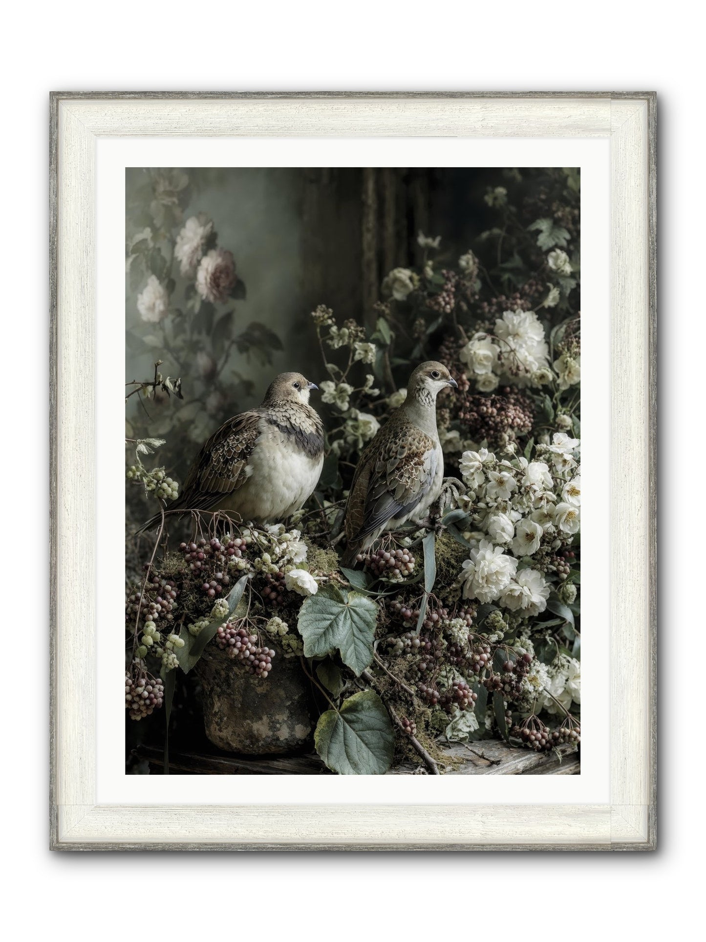Edelweiss Framed Print - Driftwood White 30x40