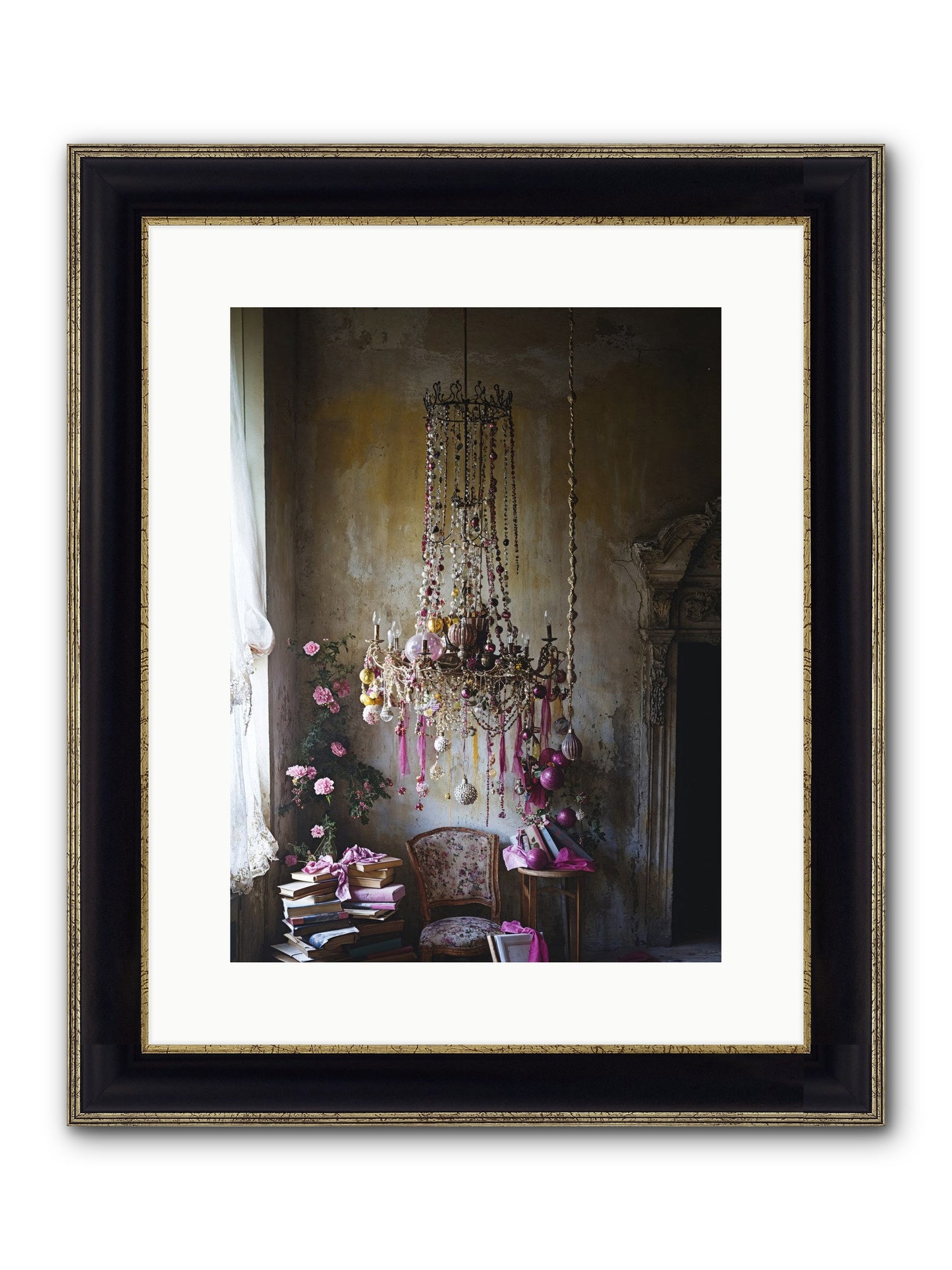 Eden's Luminous Hour Framed Print - Black & Gold 12x16