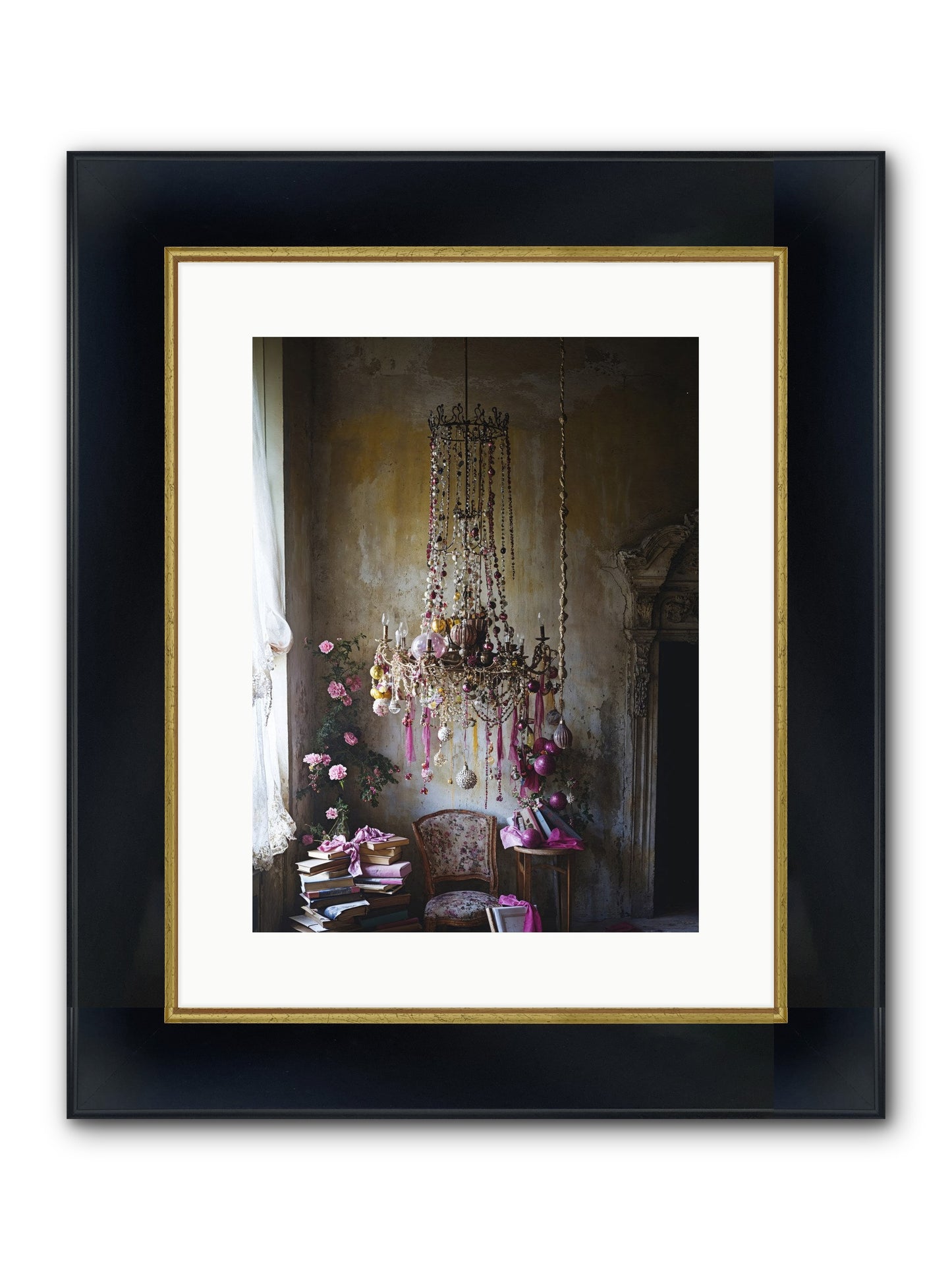 Eden's Luminous Hour Framed Print - Wide Black w/Gold 12x16
