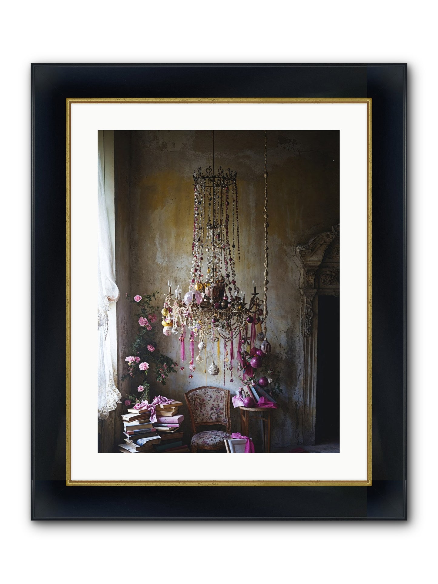 Eden's Luminous Hour Framed Print - Wide Black w/Gold 18x24