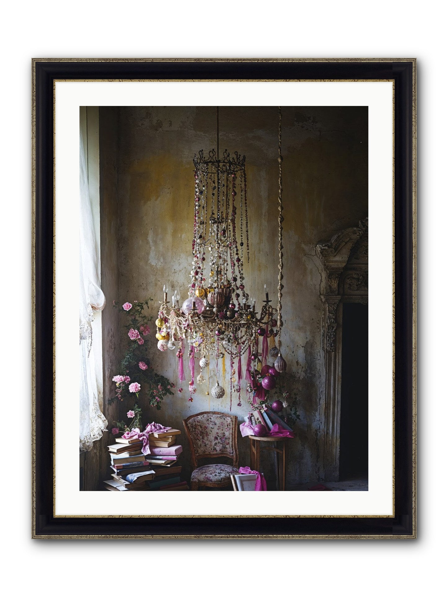 Eden's Luminous Hour Framed Print - Black & Gold 24x32