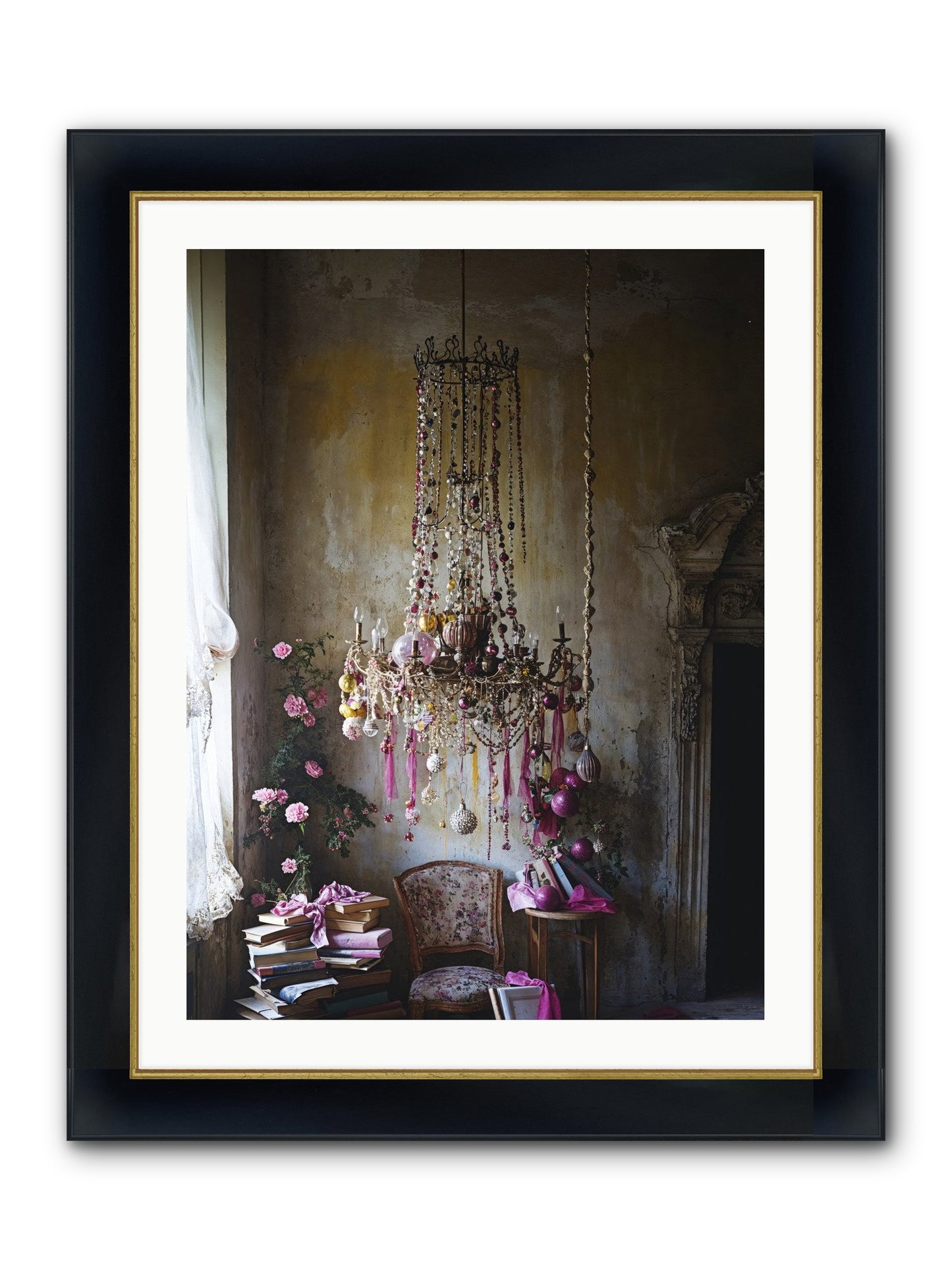 Eden's Luminous Hour Framed Print - Wide Black w/Gold 24x32