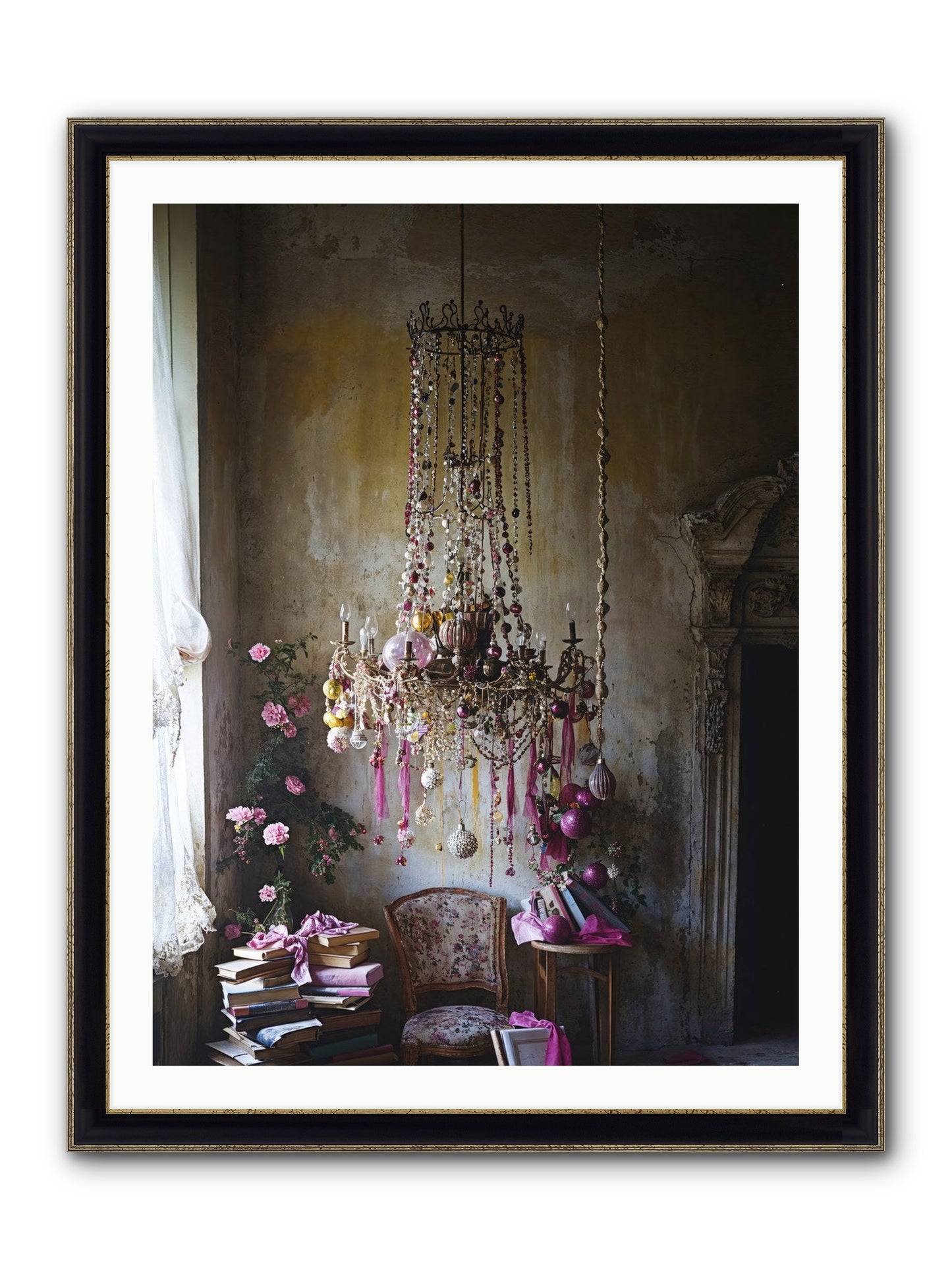 Eden's Luminous Hour Framed Print - Black & Gold 30x40