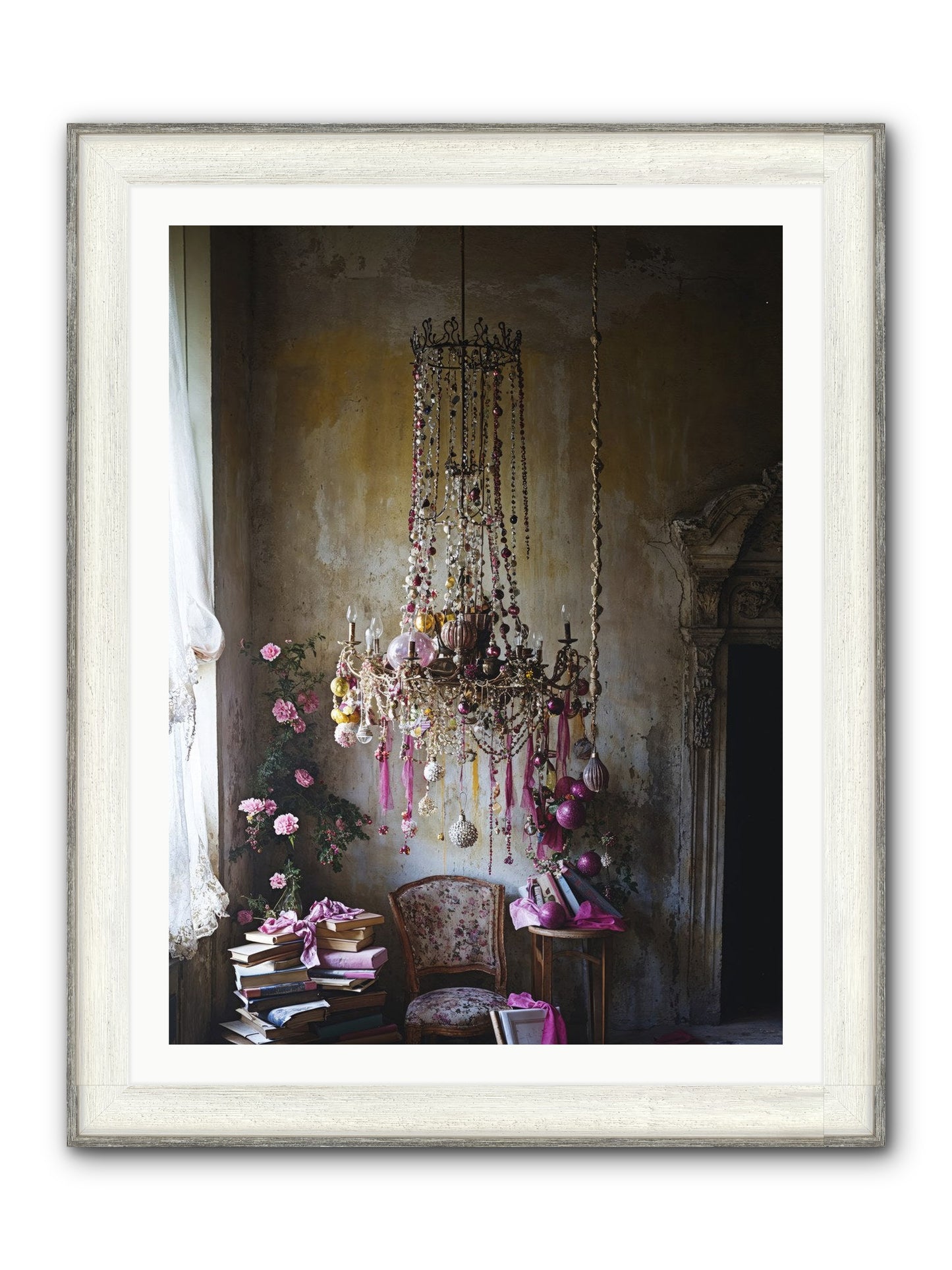 Eden's Luminous Hour Framed Print - Driftwood White 30x40