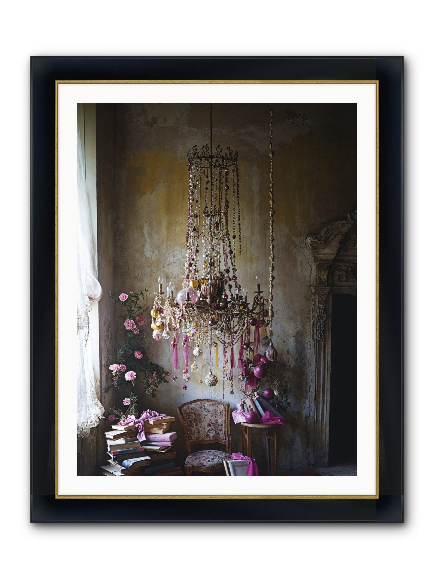 Eden's Luminous Hour Framed Print - Wide Black w/Gold 30x40