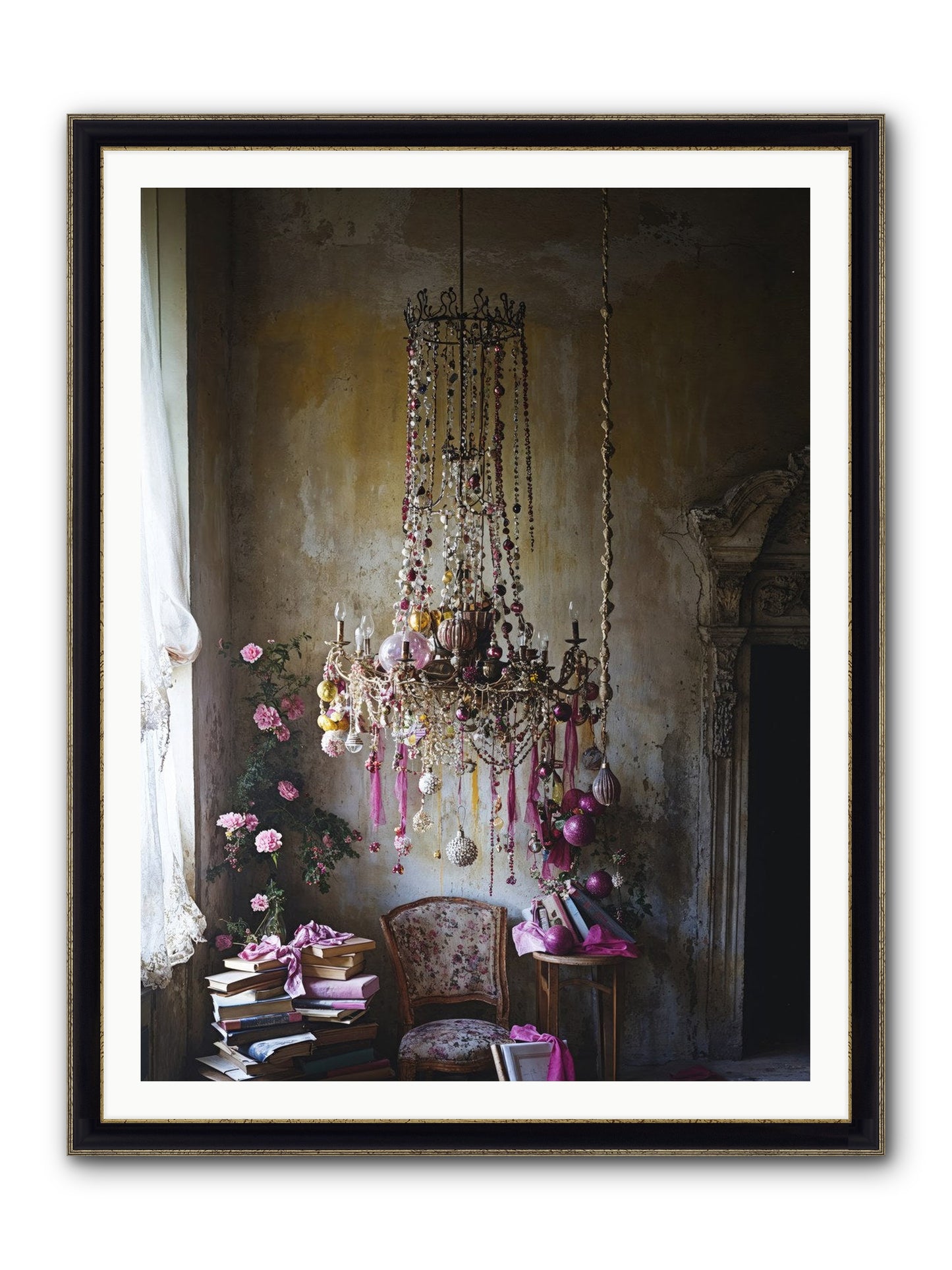 Eden's Luminous Hour Framed Print - Black & Gold 36x48