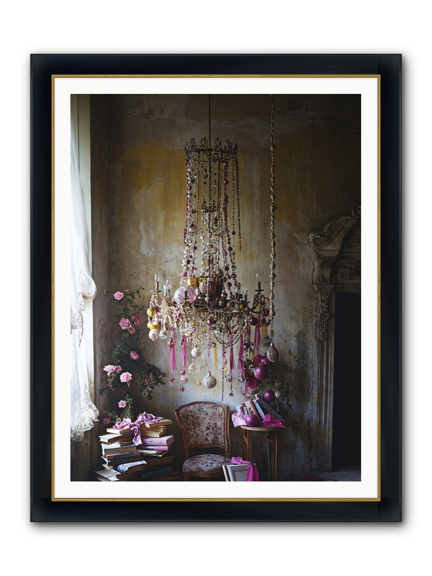 Eden's Luminous Hour Framed Print - Wide Black w/Gold 36x48