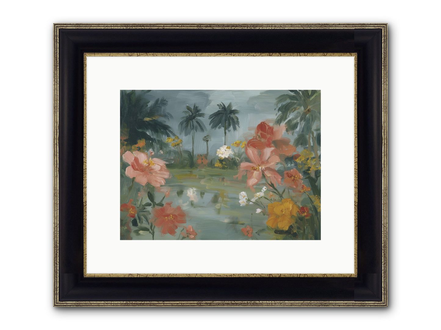 Eden's Pool Framed Print - Black & Gold 12x9