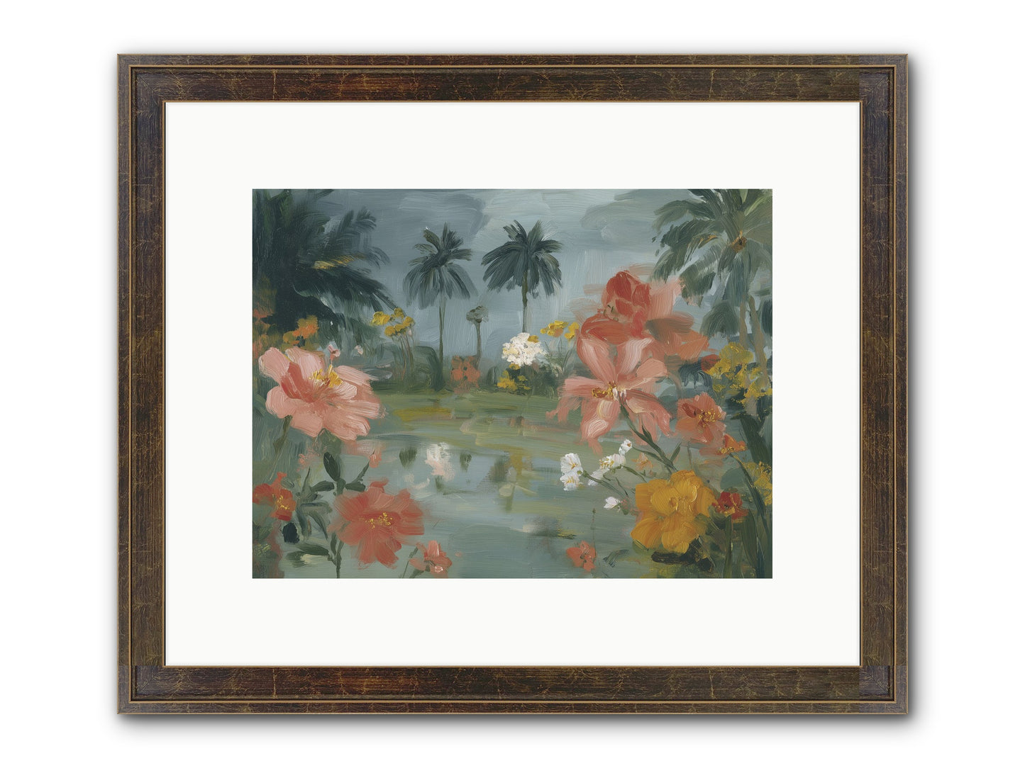 Eden's Pool Framed Print - Slimwoods Black/Gold 12x9