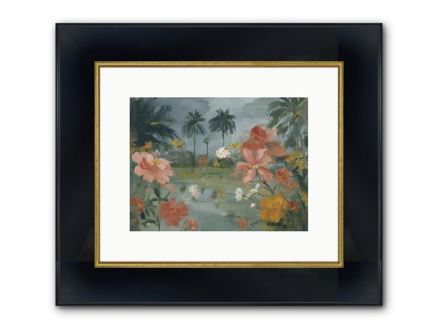 Eden's Pool Framed Print - Wide Black w/Gold 12x9