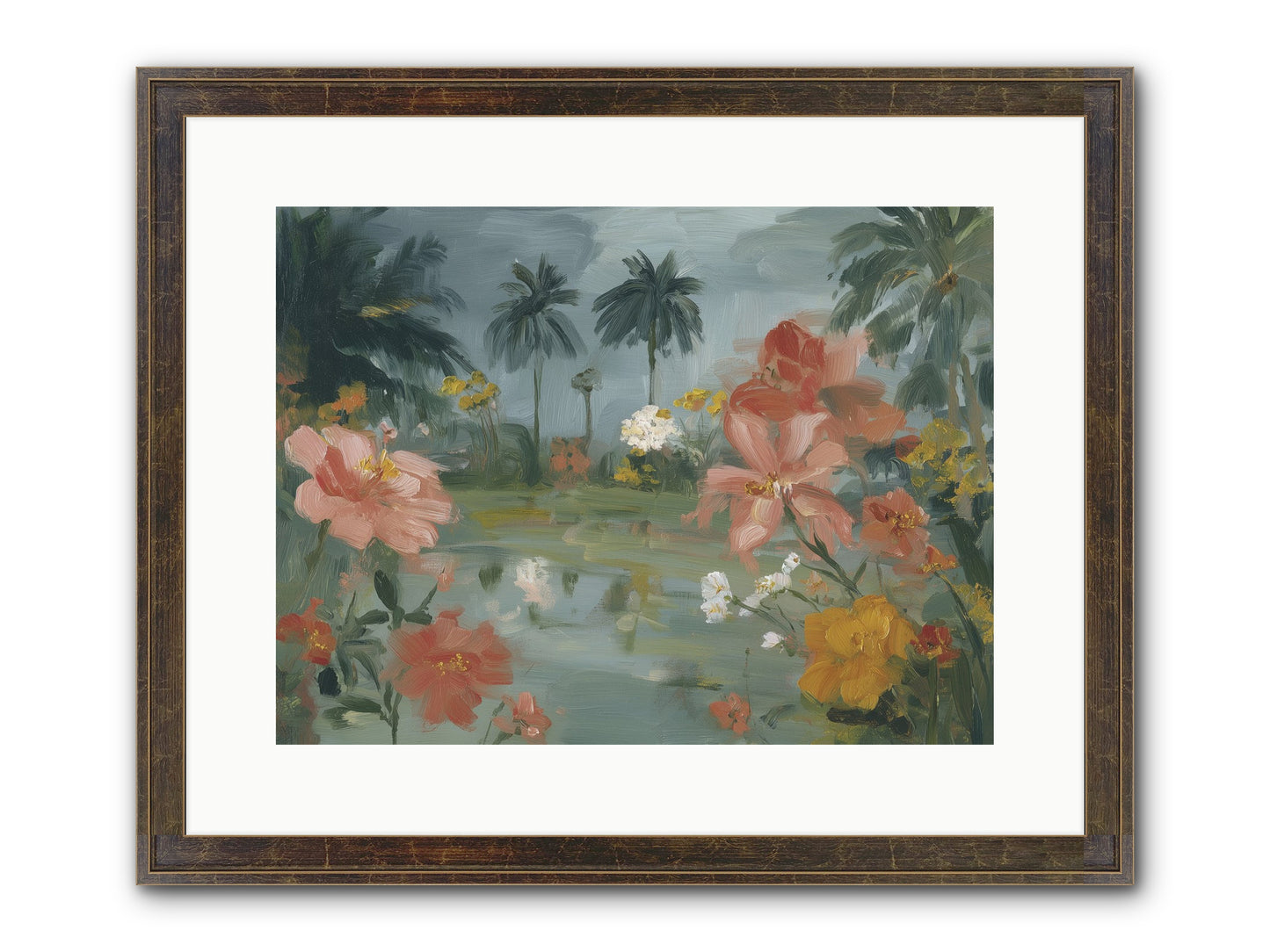 Eden's Pool Framed Print - Slimwoods Black/Gold 16x12