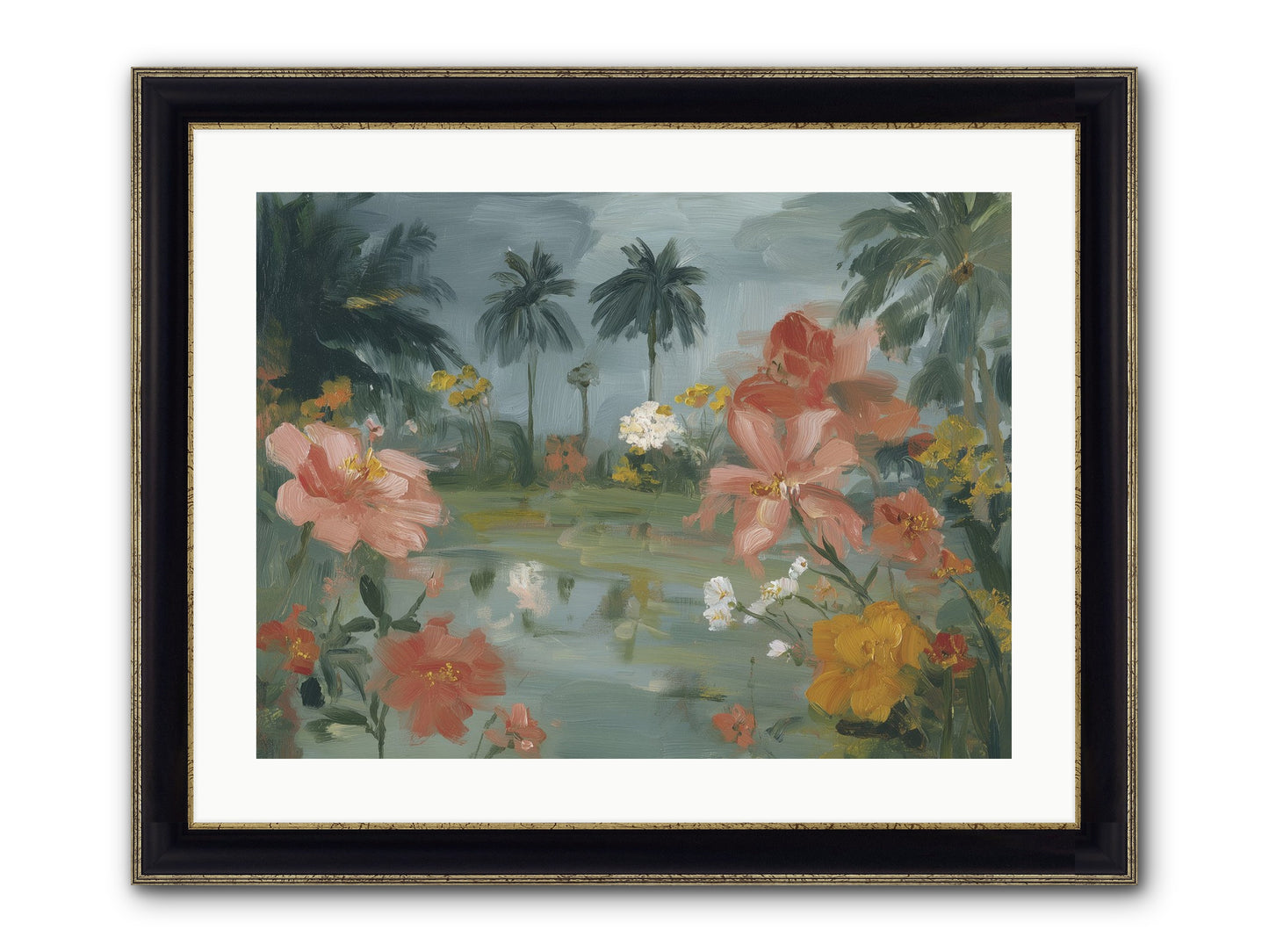 Eden's Pool Framed Print - Black & Gold 24x18