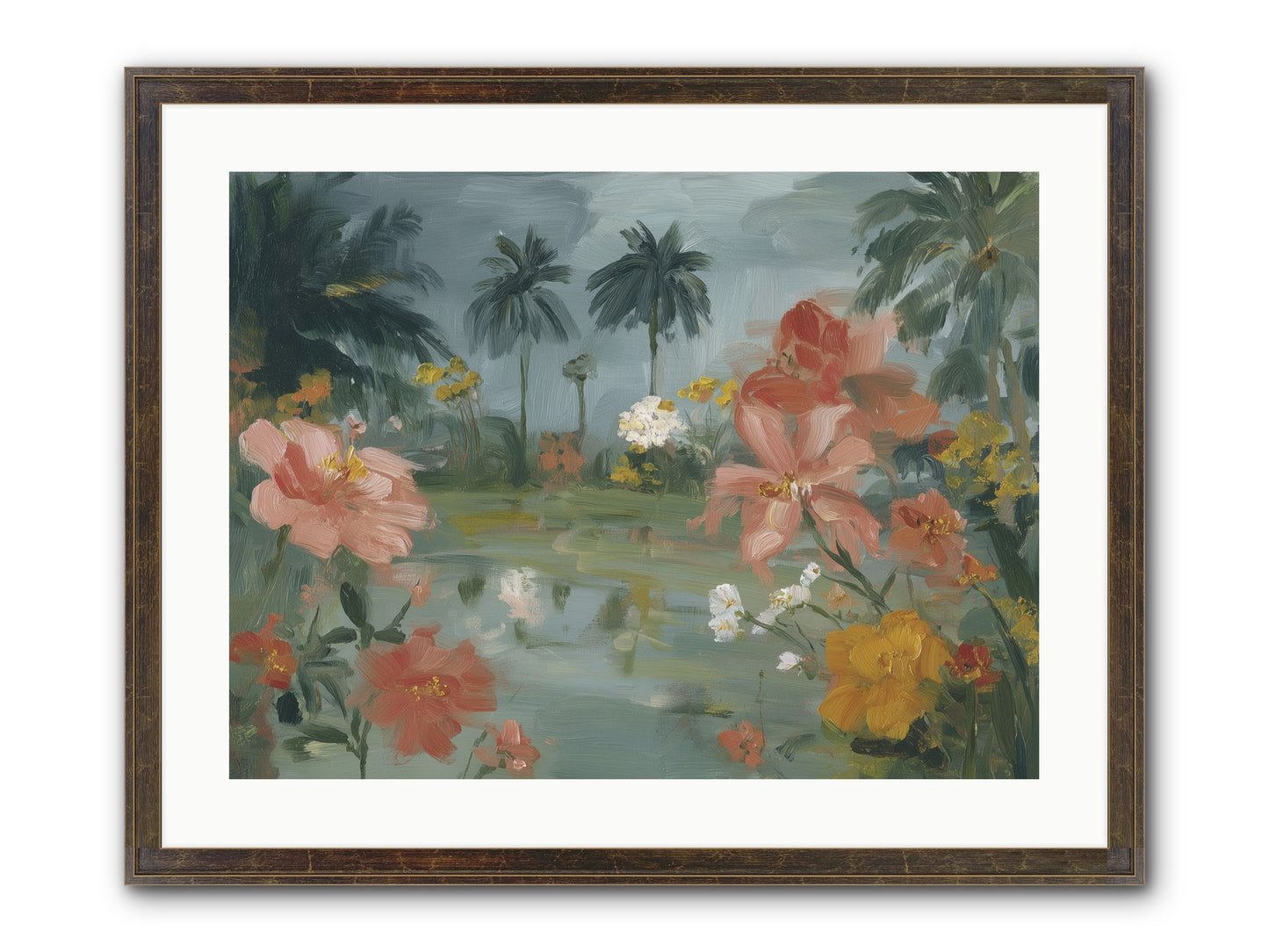 Eden's Pool Framed Print - Slimwoods Black/Gold 24x18