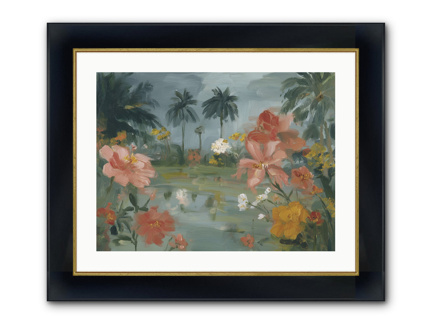 Eden's Pool Framed Print - Wide Black w/Gold 24x18