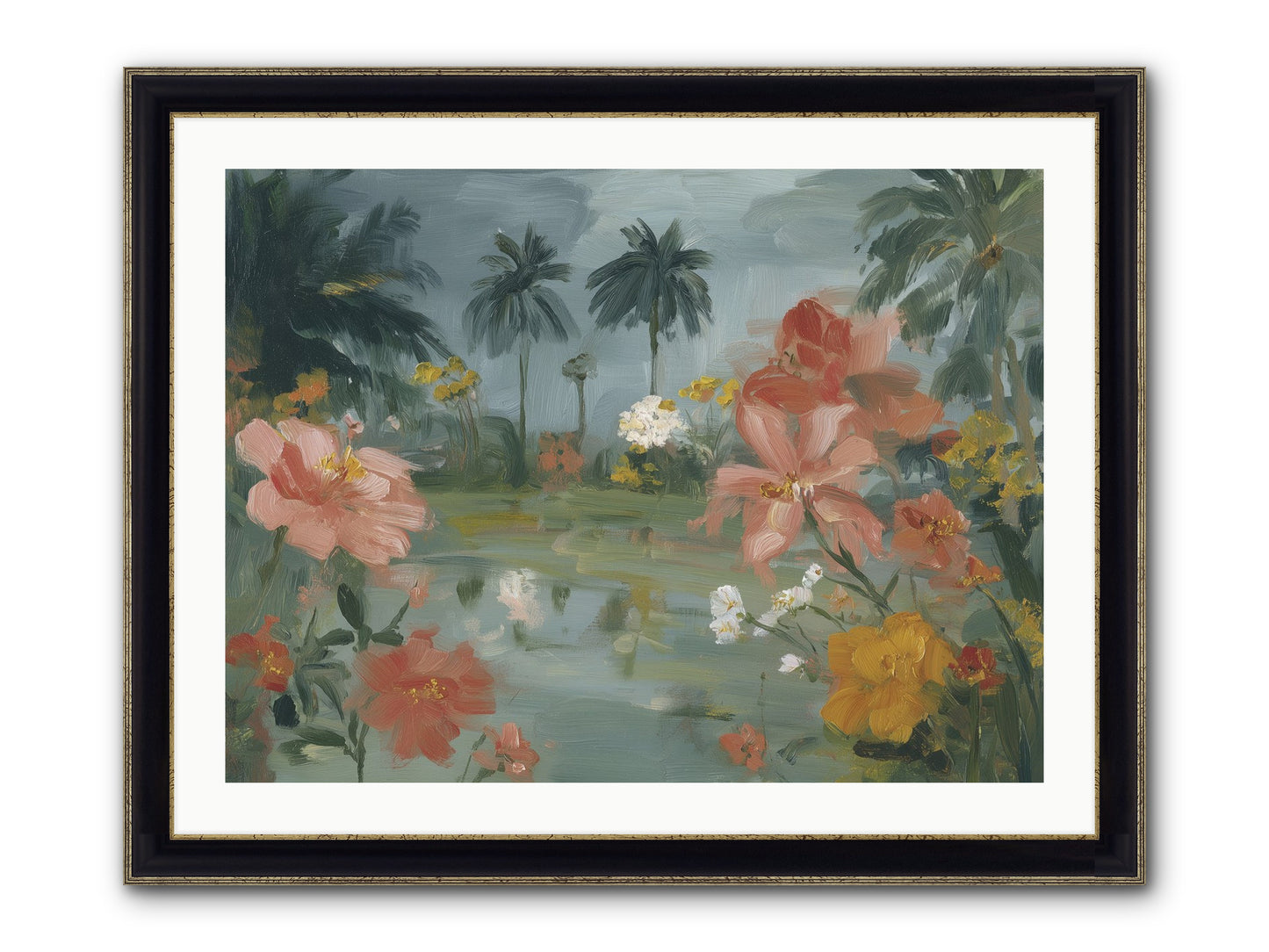 Eden's Pool Framed Print - Black & Gold 32x24