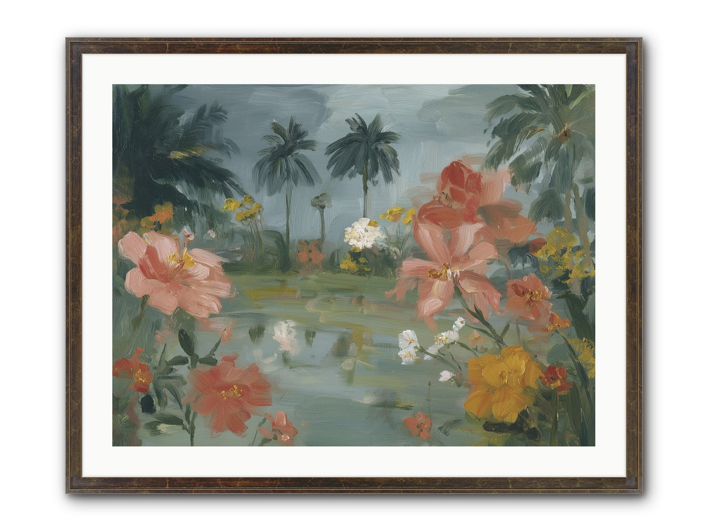 Eden's Pool Framed Print - Slimwoods Black/Gold 32x24