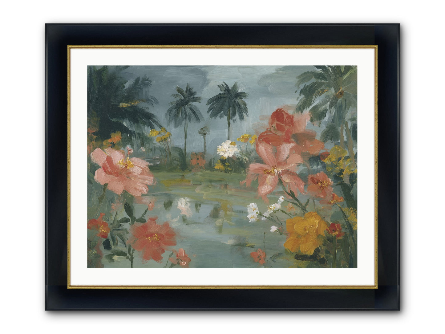 Eden's Pool Framed Print - Wide Black w/Gold 32x24