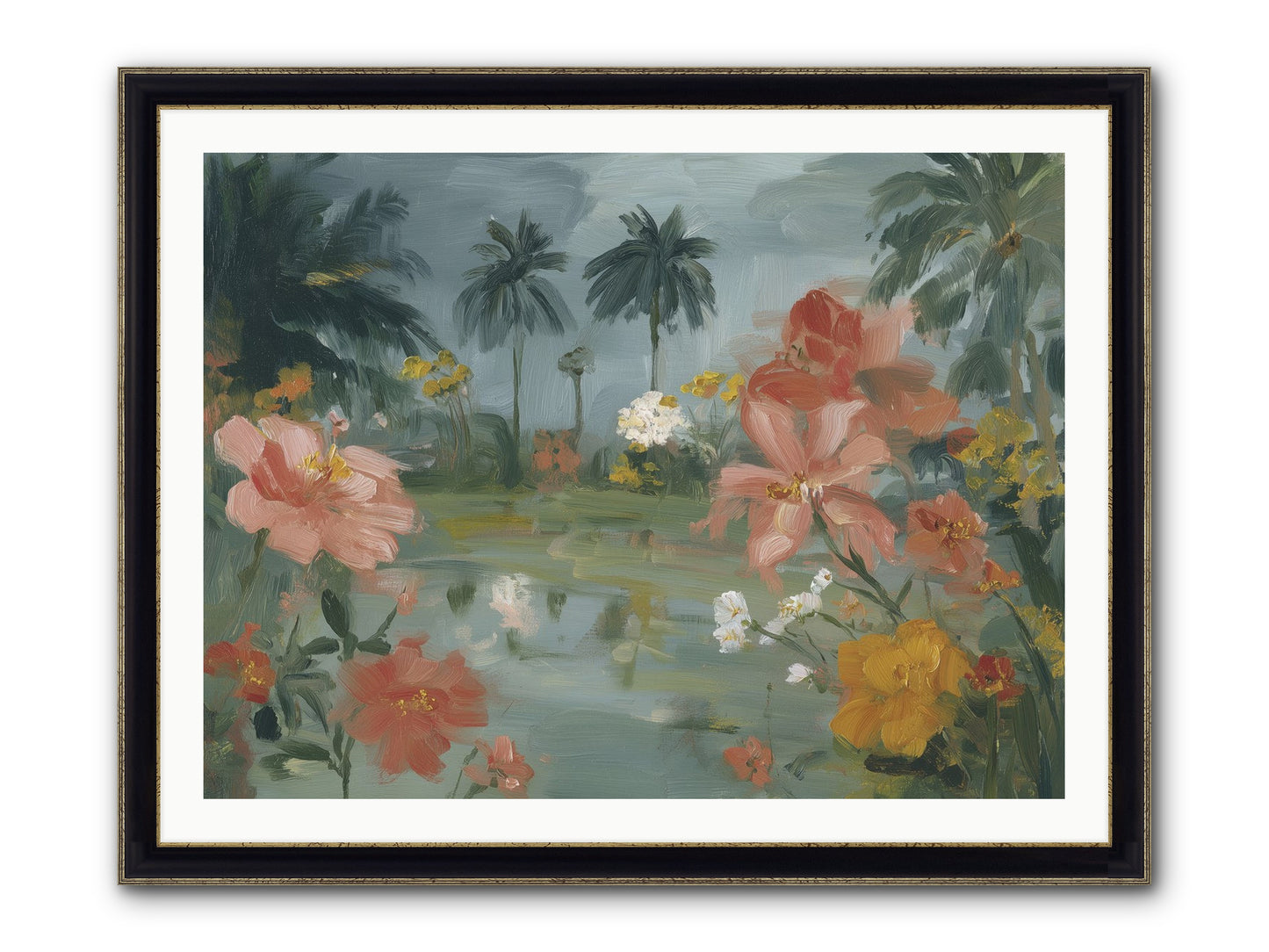 Eden's Pool Framed Print - Black & Gold 40x30