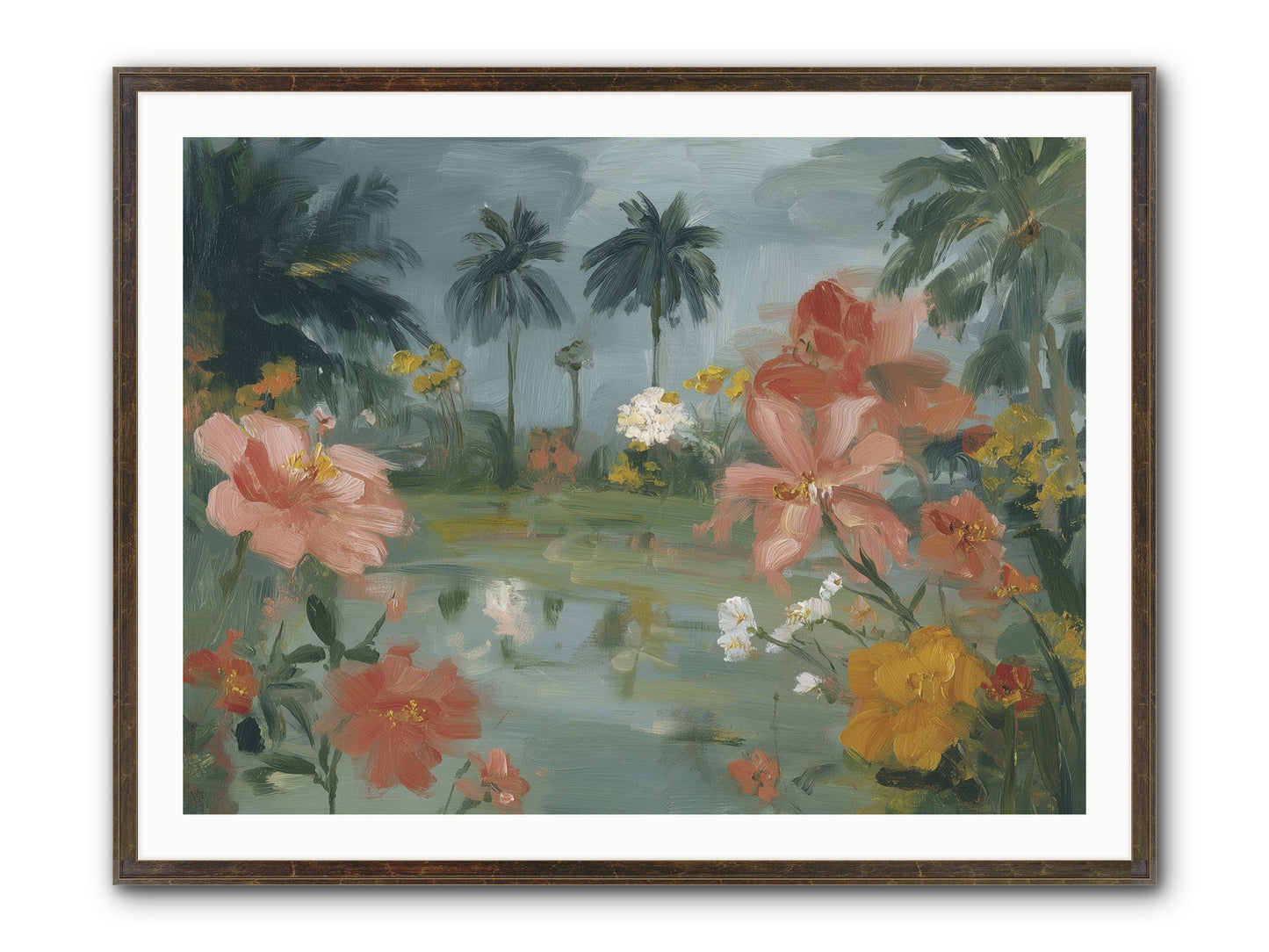 Eden's Pool Framed Print - Slimwoods Black/Gold 40x30