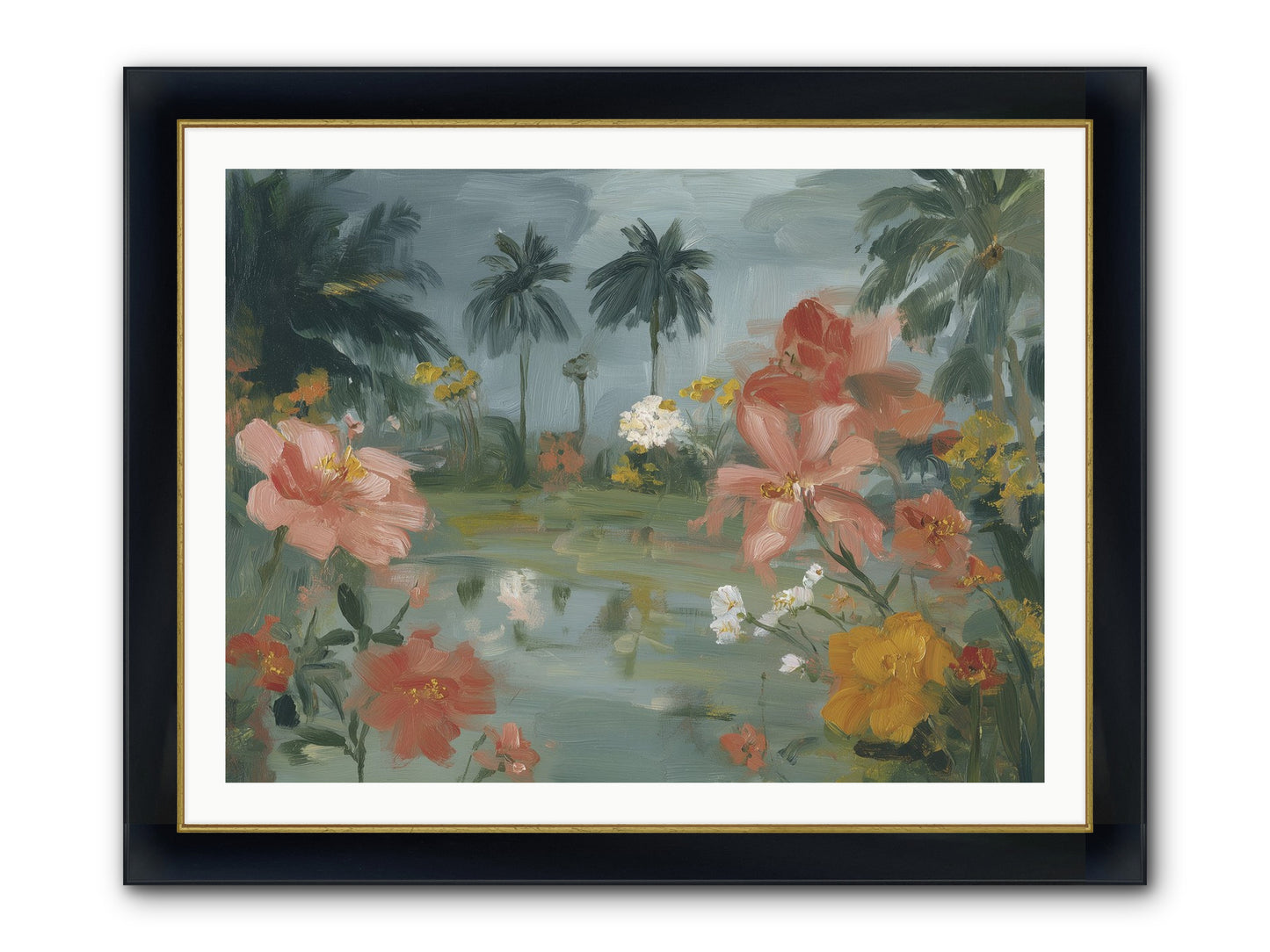 Eden's Pool Framed Print - Wide Black w/Gold 40x30