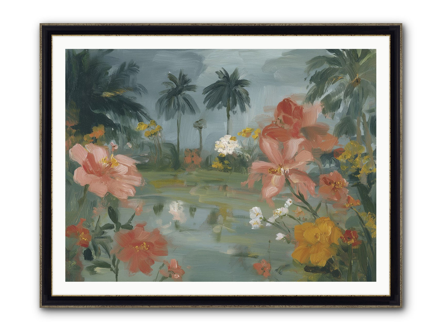 Eden's Pool Framed Print - Black & Gold 48x36