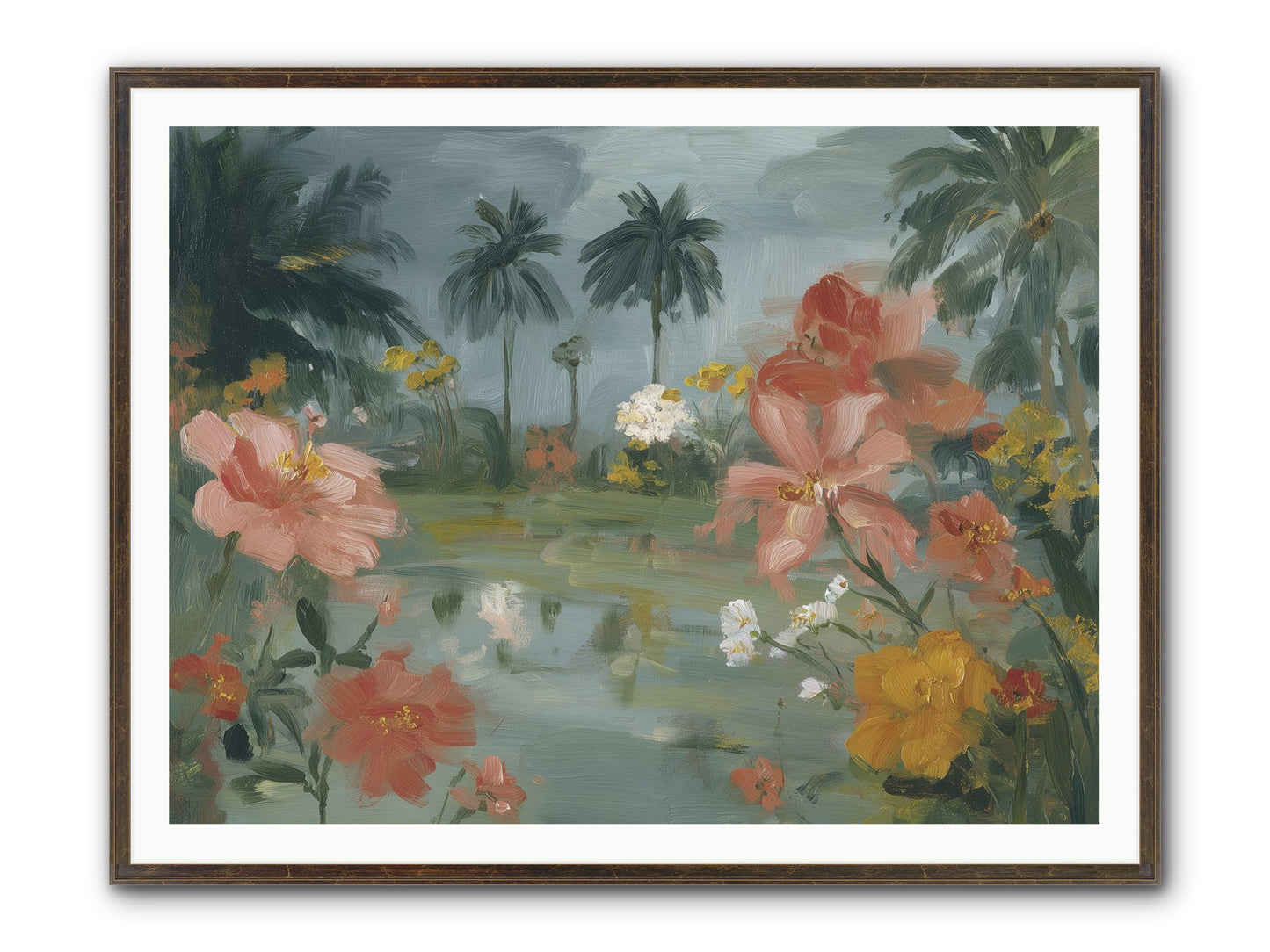 Eden's Pool Framed Print - Slimwoods Black/Gold 48x36