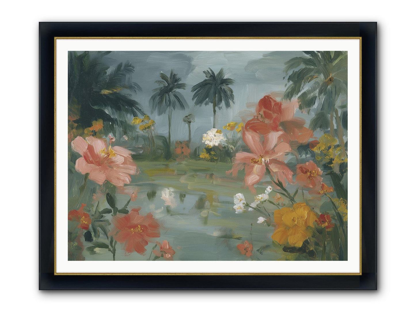 Eden's Pool Framed Print - Wide Black w/Gold 48x36