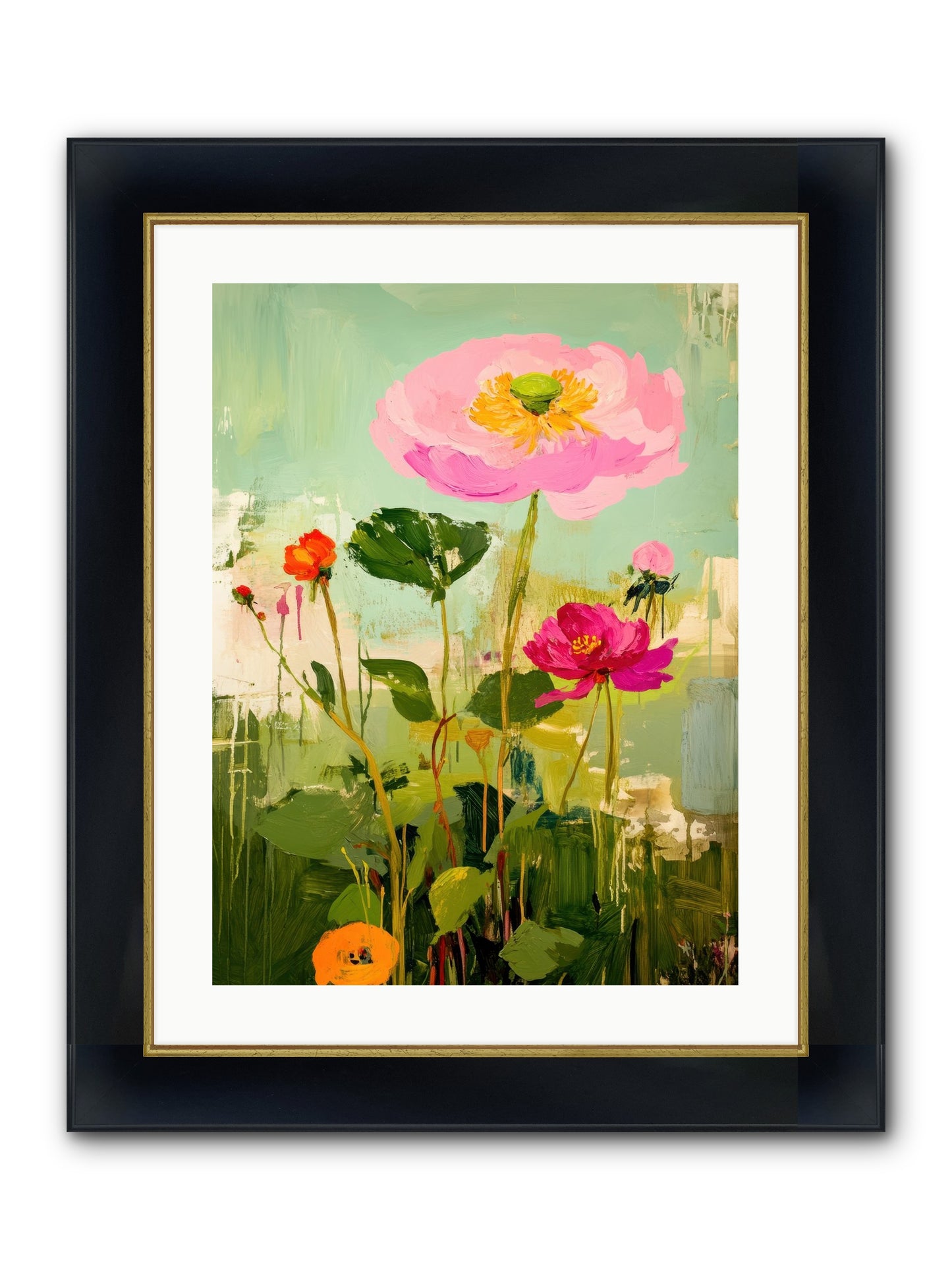Eden's Renewal Framed Print - Wide Black w/Gold 18x24