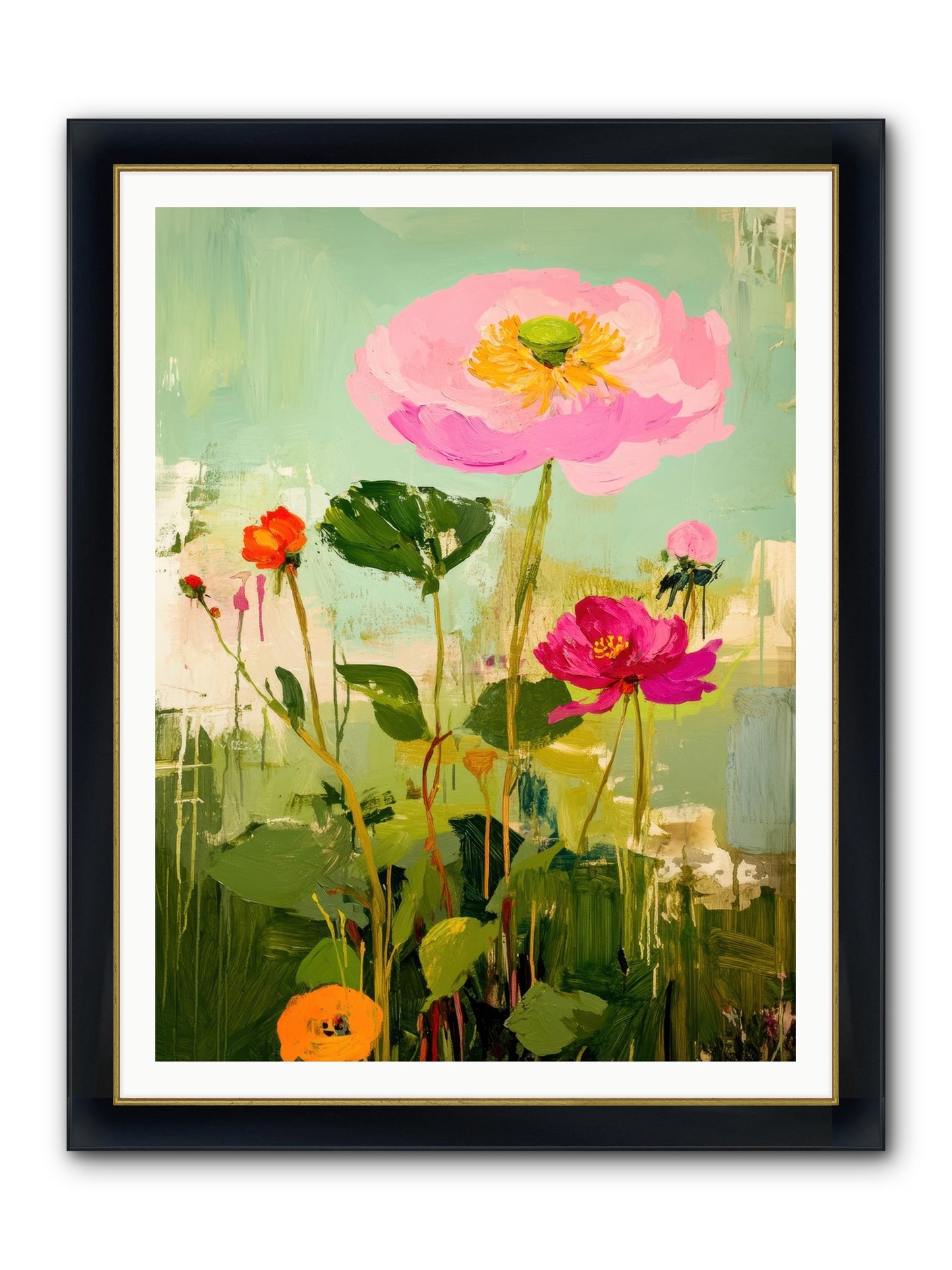 Eden's Renewal Framed Print - Wide Black w/Gold 36x48