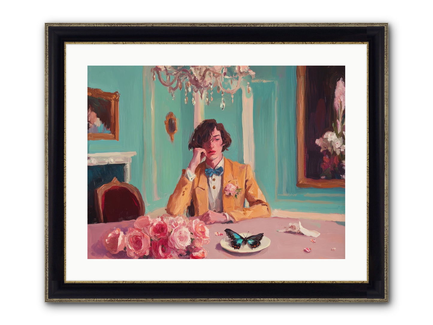 Edge Of Wonder Framed Print - Black & Gold 24x18