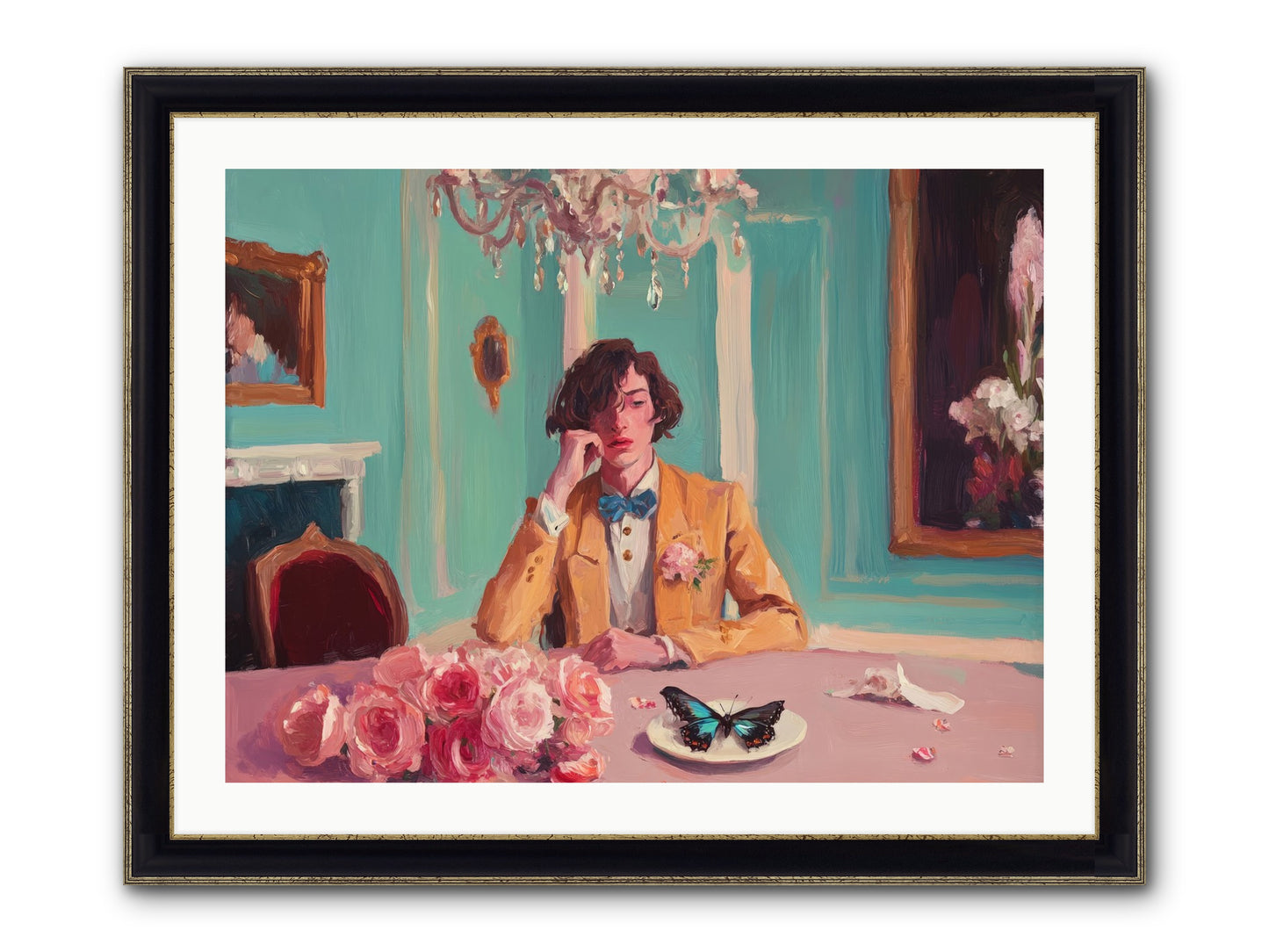 Edge Of Wonder Framed Print - Black & Gold 32x24