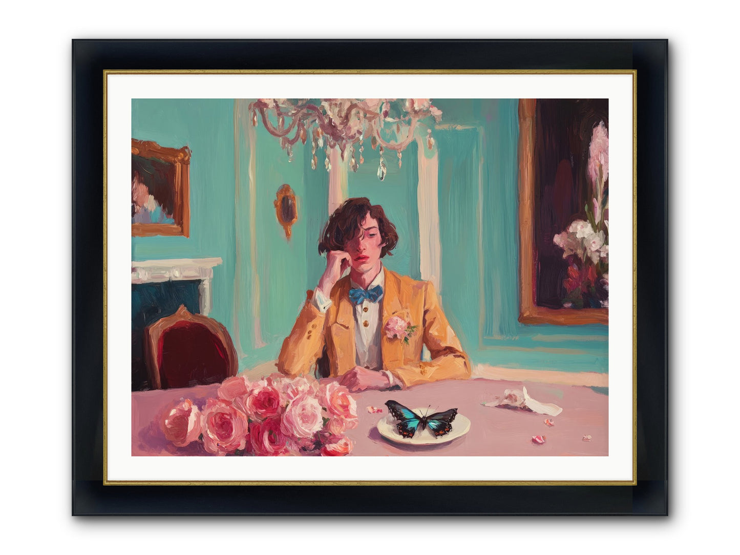 Edge Of Wonder Framed Print - Wide Black w/Gold 40x30