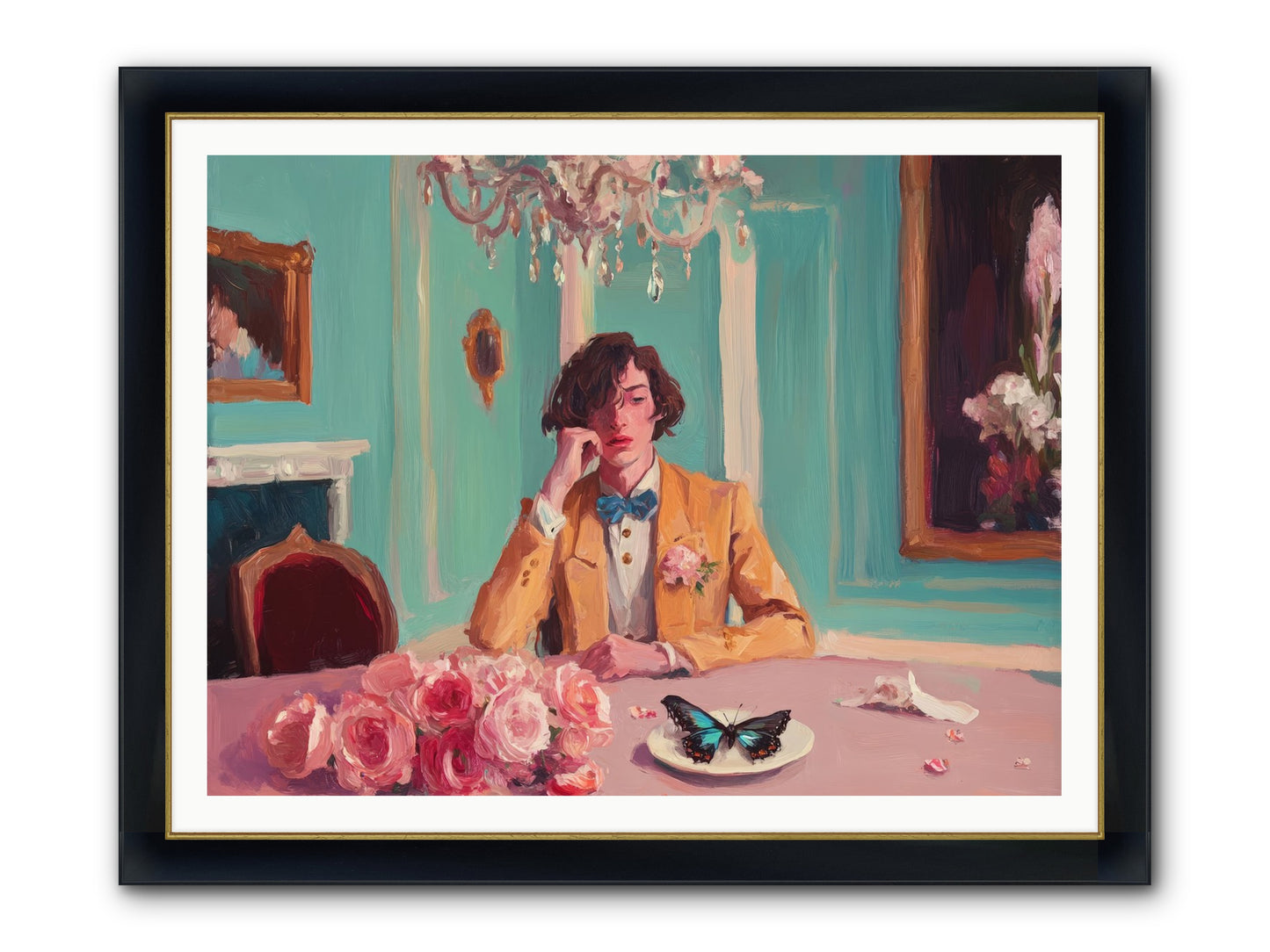 Edge Of Wonder Framed Print - Wide Black w/Gold 48x36