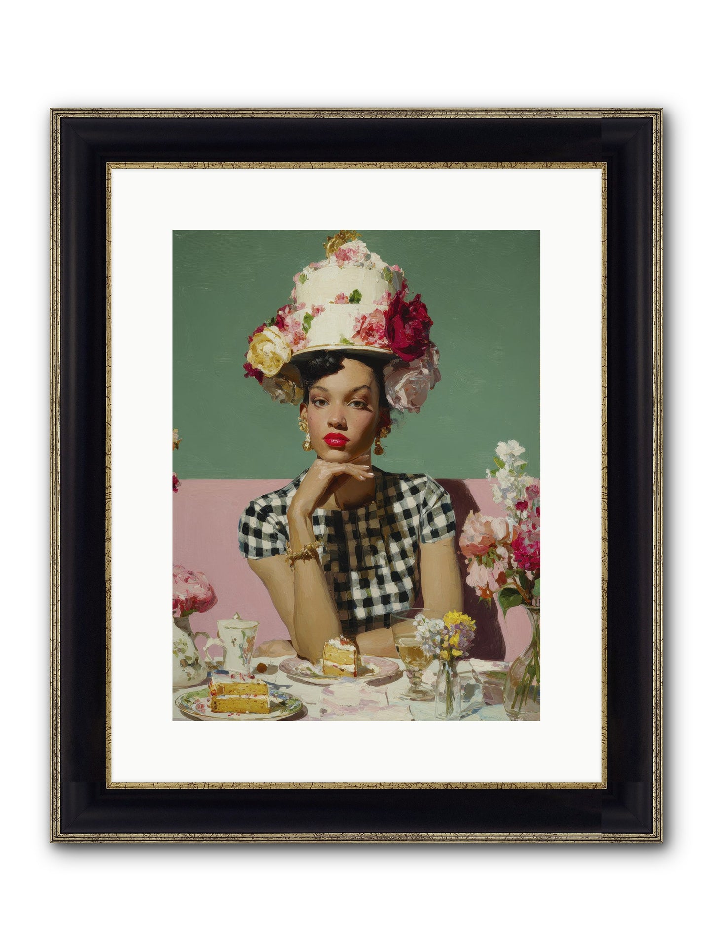Editor’s Garden Club Framed Print - Black & Gold 12x16