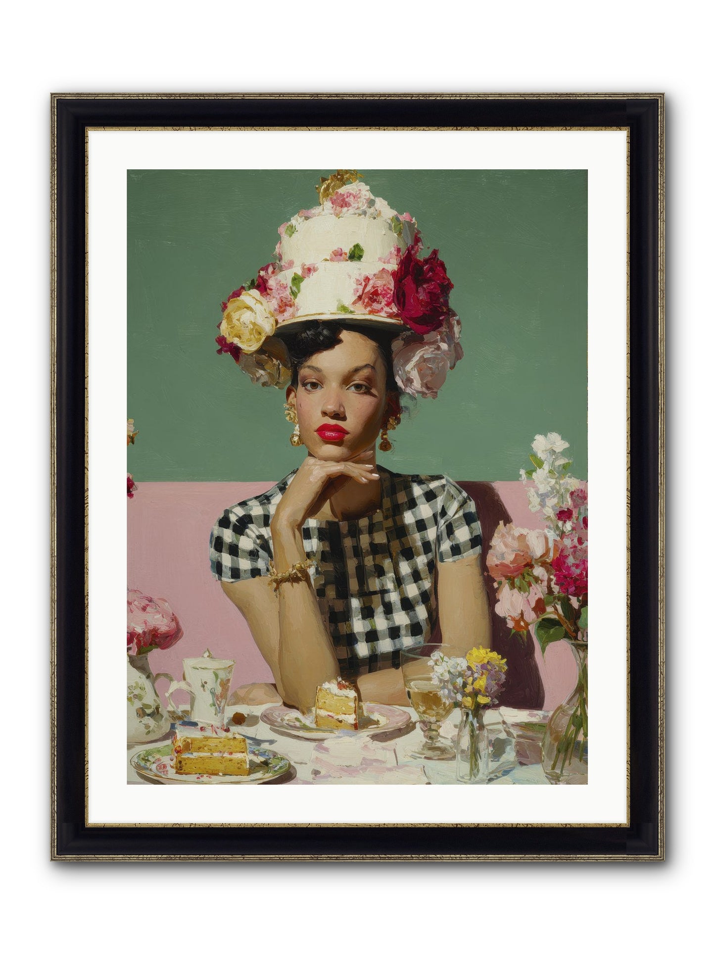 Editor’s Garden Club Framed Print - Black & Gold 24x32