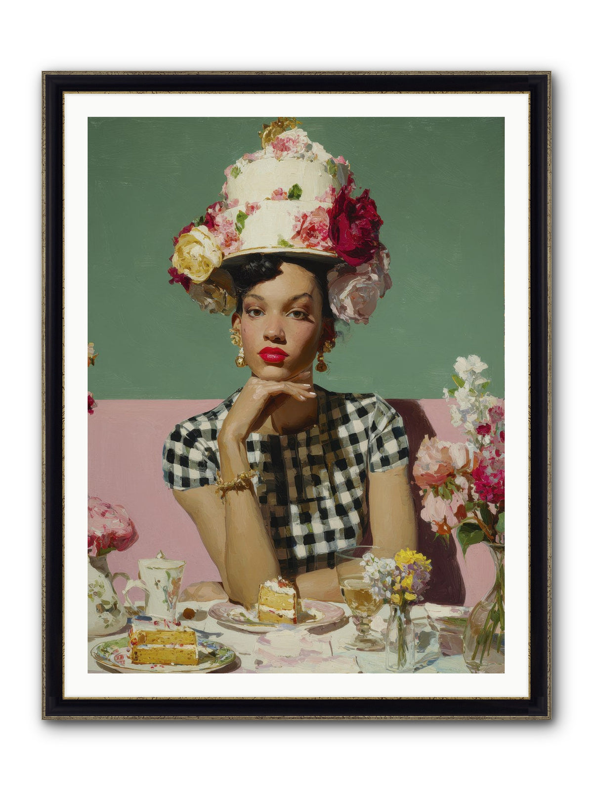 Editor’s Garden Club Framed Print - Black & Gold 36x48