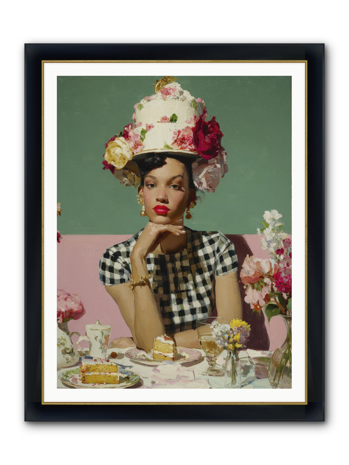Editor’s Garden Club Framed Print - Wide Black w/Gold 36x48