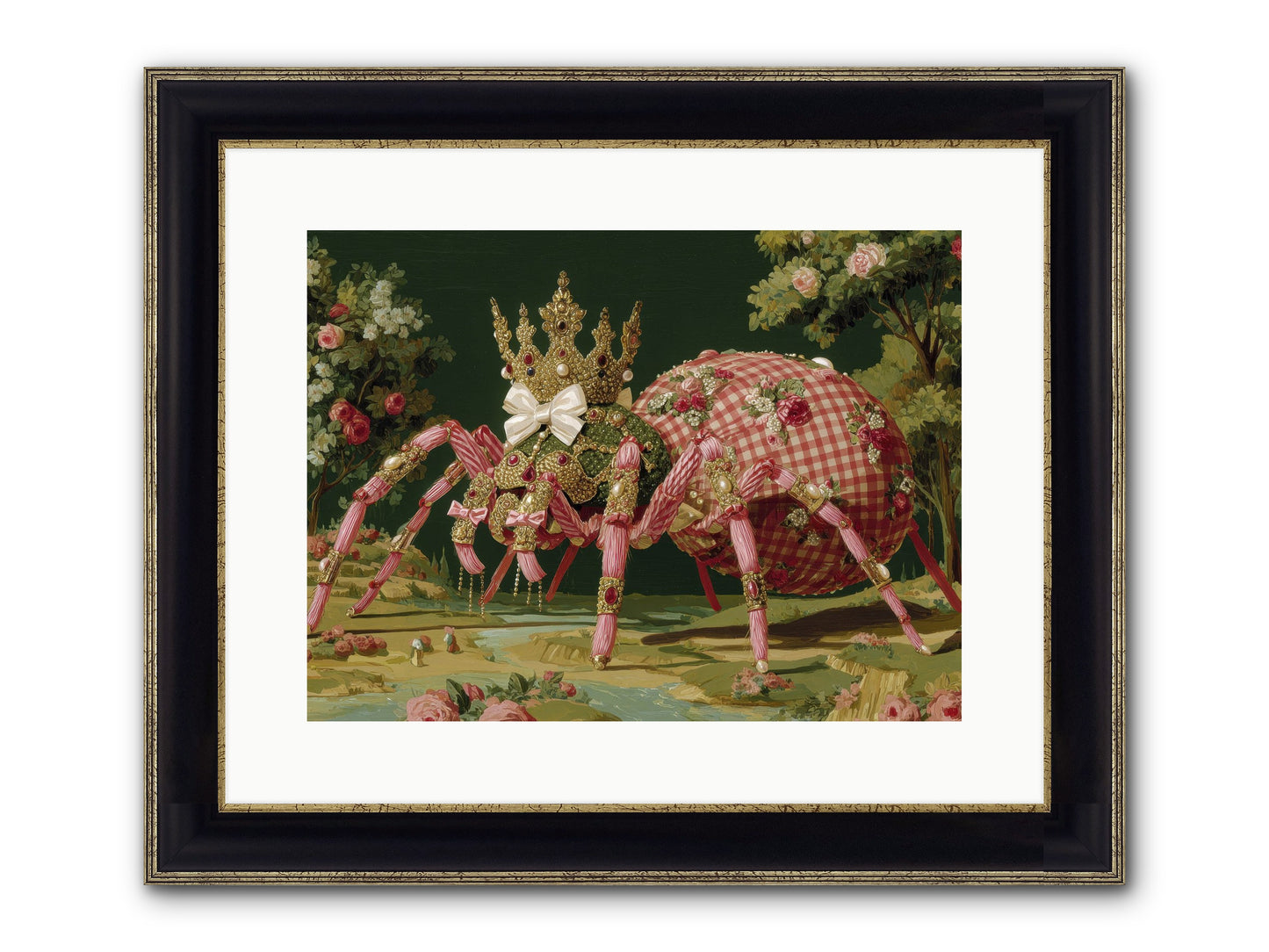 Effusive Grandeur Framed Print - Black & Gold 16x12
