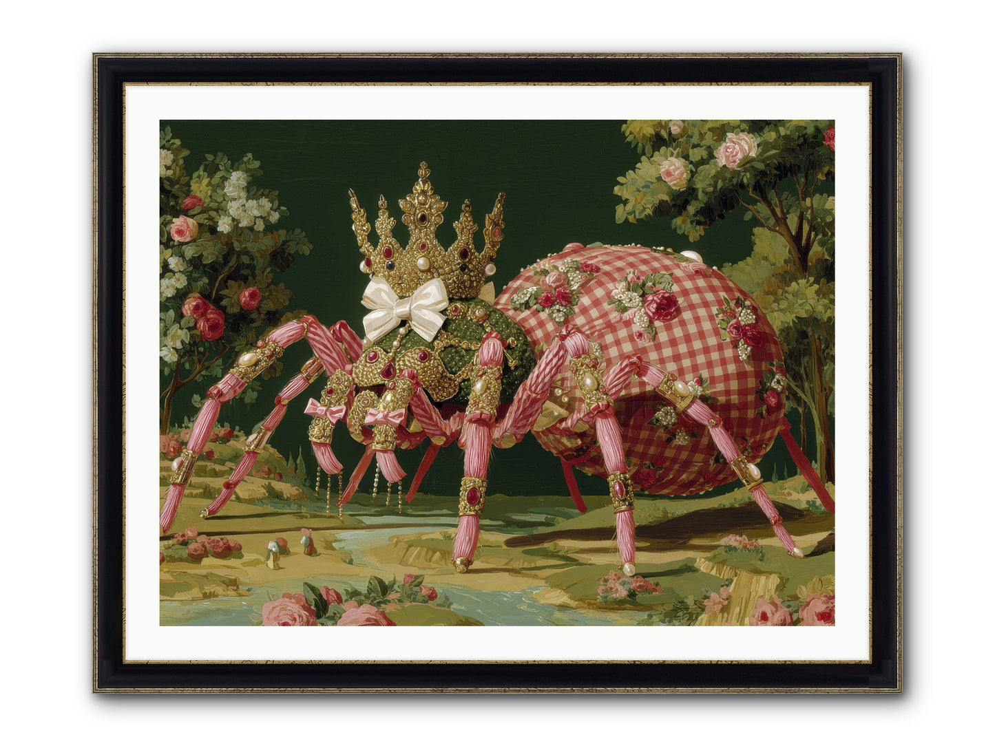 Effusive Grandeur Framed Print - Black & Gold 40x30