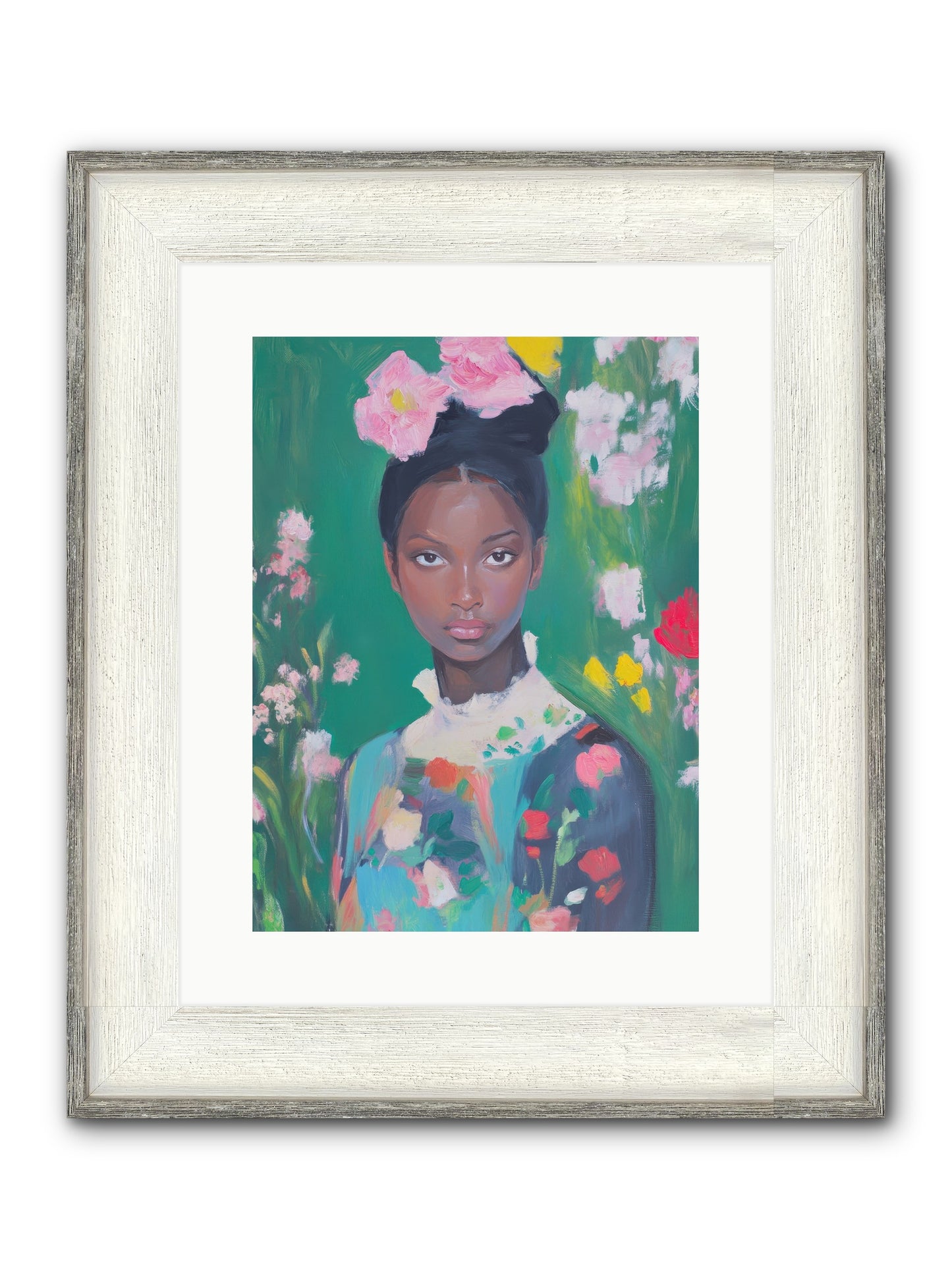 Eglantine Skylark Framed Print - Driftwood White 12x16