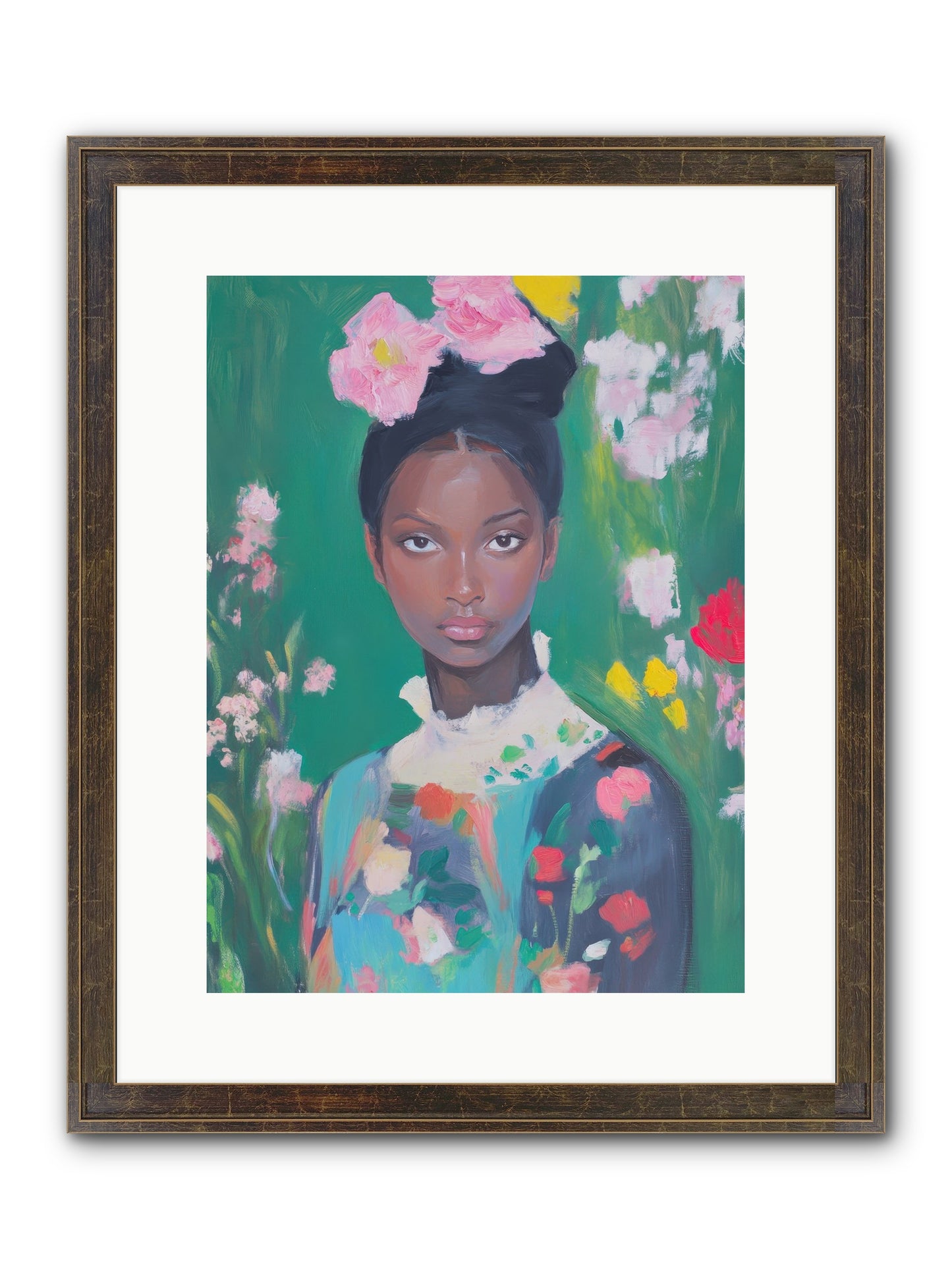 Eglantine Skylark Framed Print - Slimwoods Black/Gold 12x16