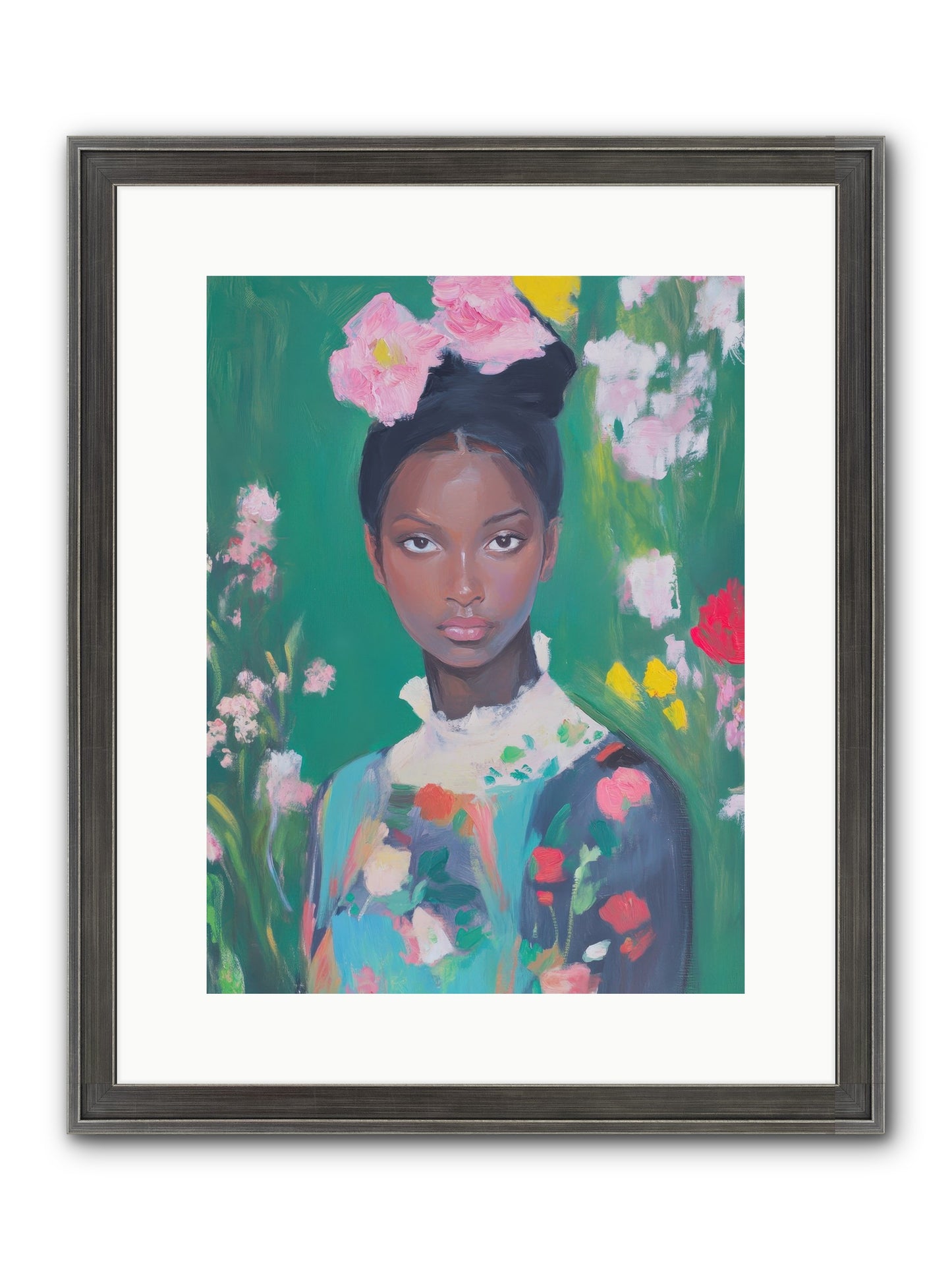 Eglantine Skylark Framed Print - Slimwoods Black/Silver 12x16