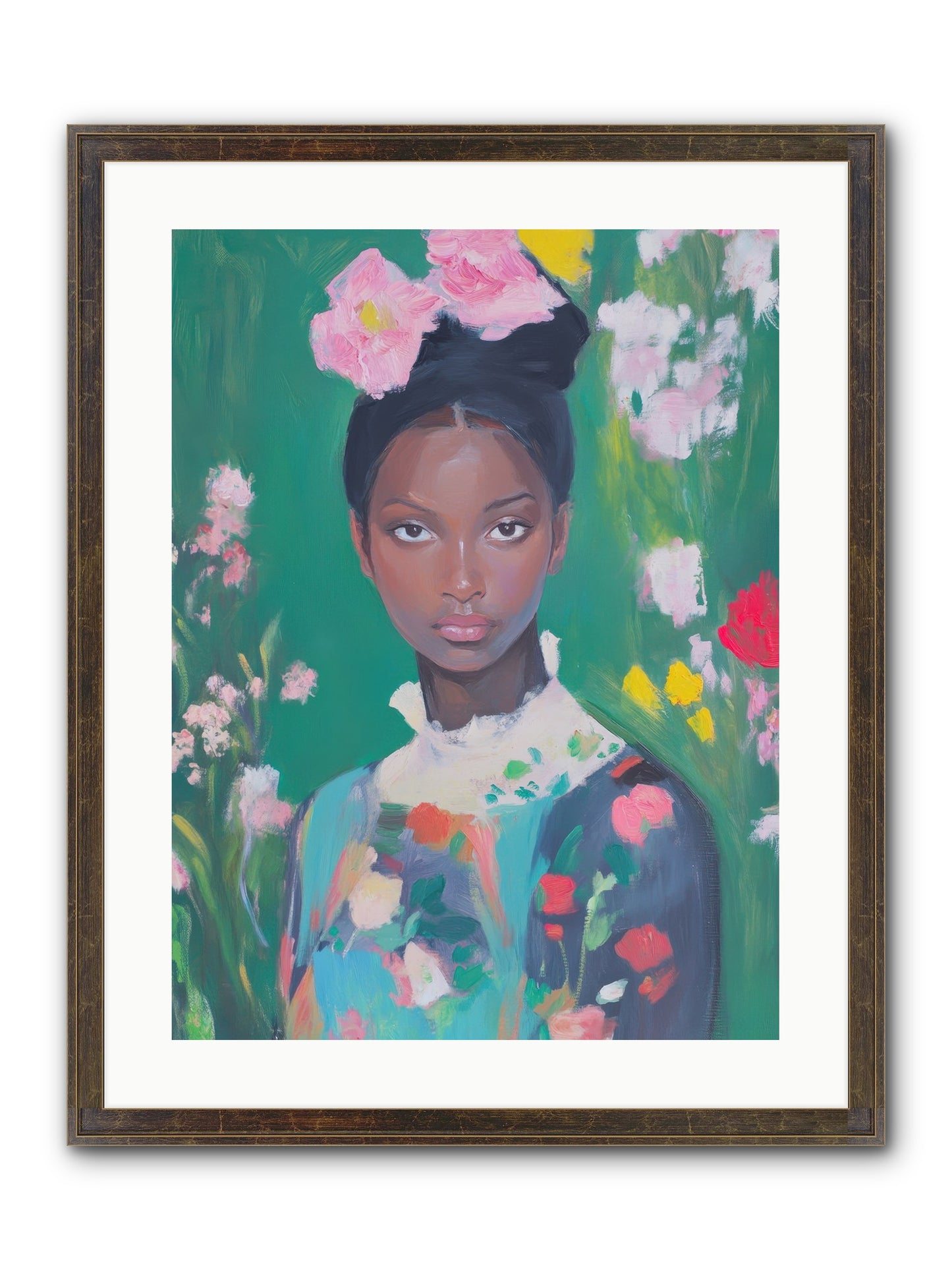 Eglantine Skylark Framed Print - Slimwoods Black/Gold 18x24