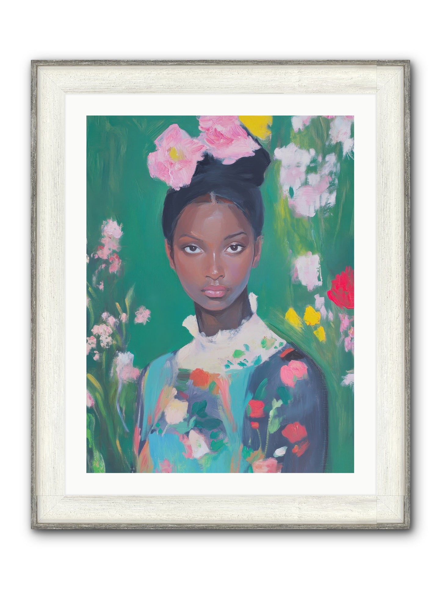 Eglantine Skylark Framed Print - Driftwood White 24x32
