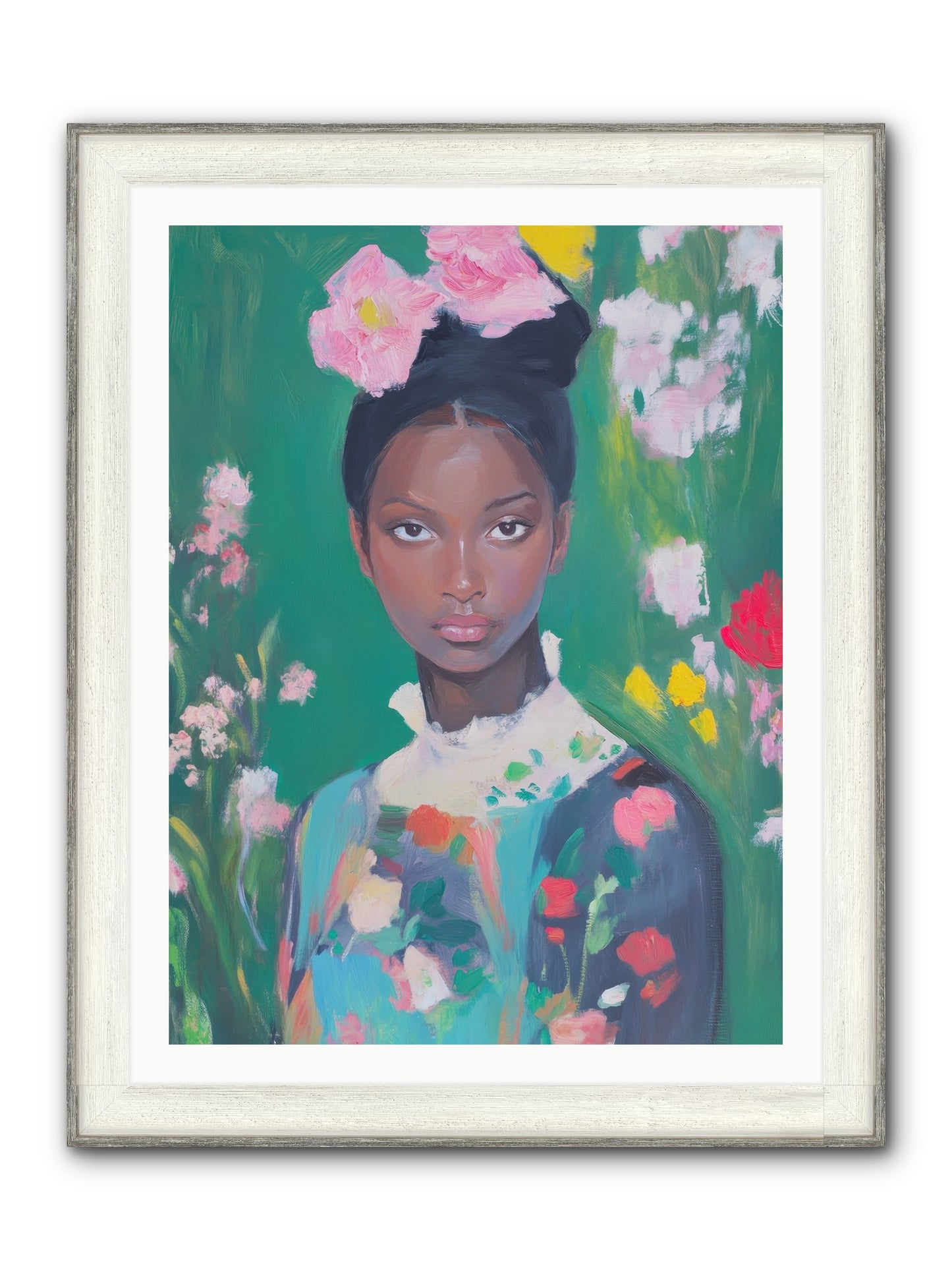 Eglantine Skylark Framed Print - Driftwood White 30x40