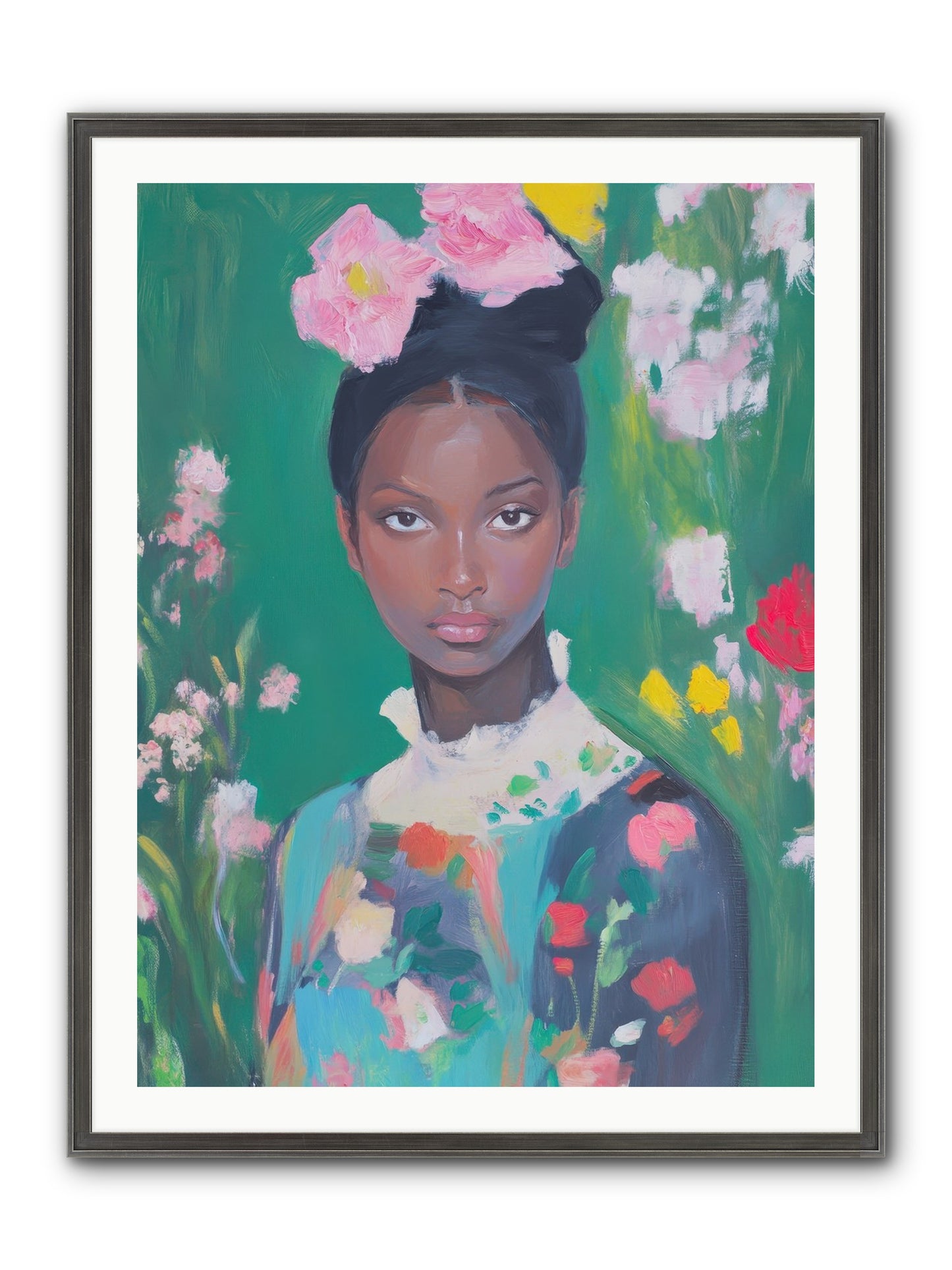 Eglantine Skylark Framed Print - Slimwoods Black/Silver 30x40